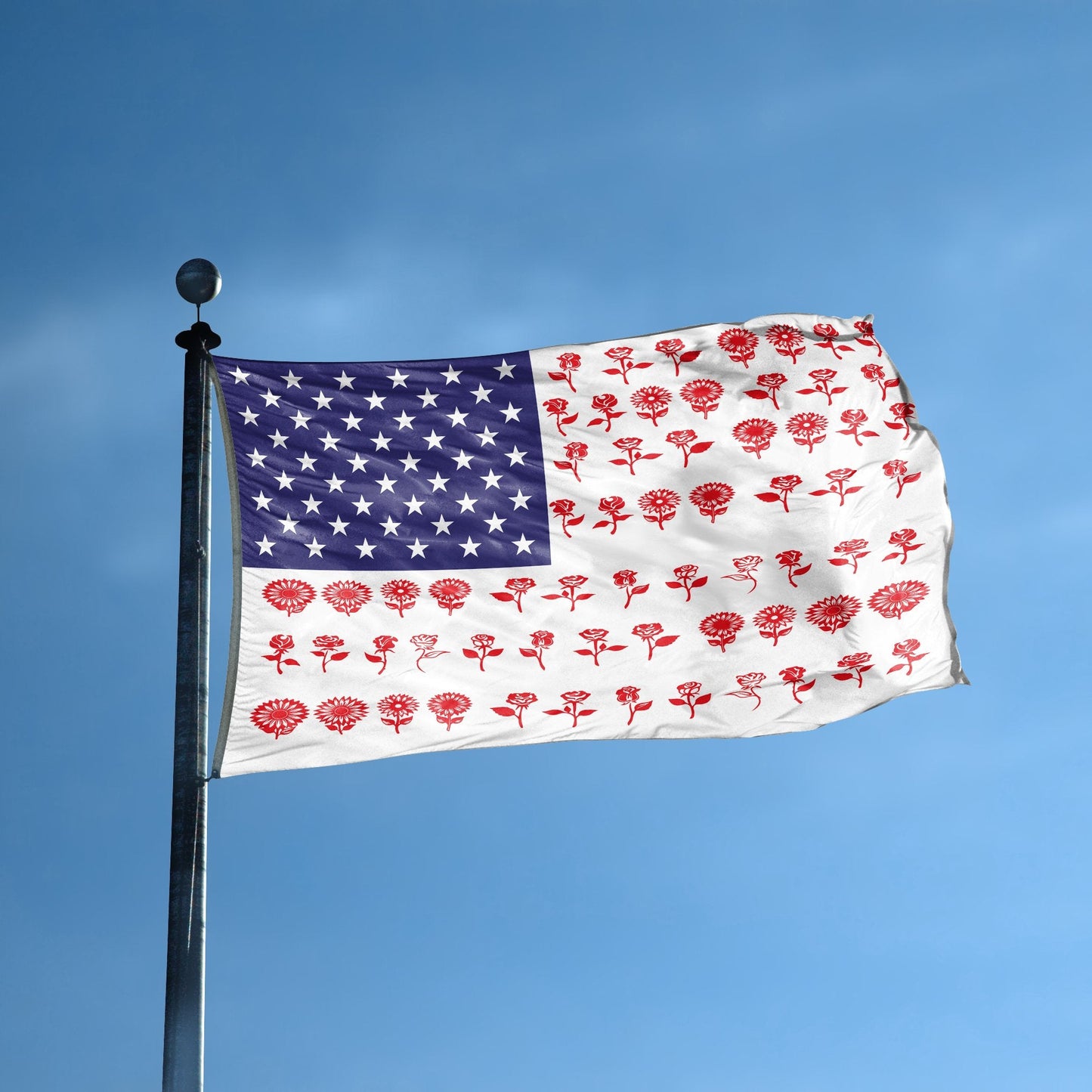 Flower Stripes American Flag