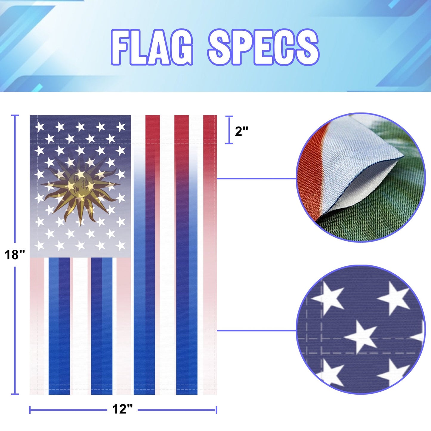 Uruguayan American Garden Flag