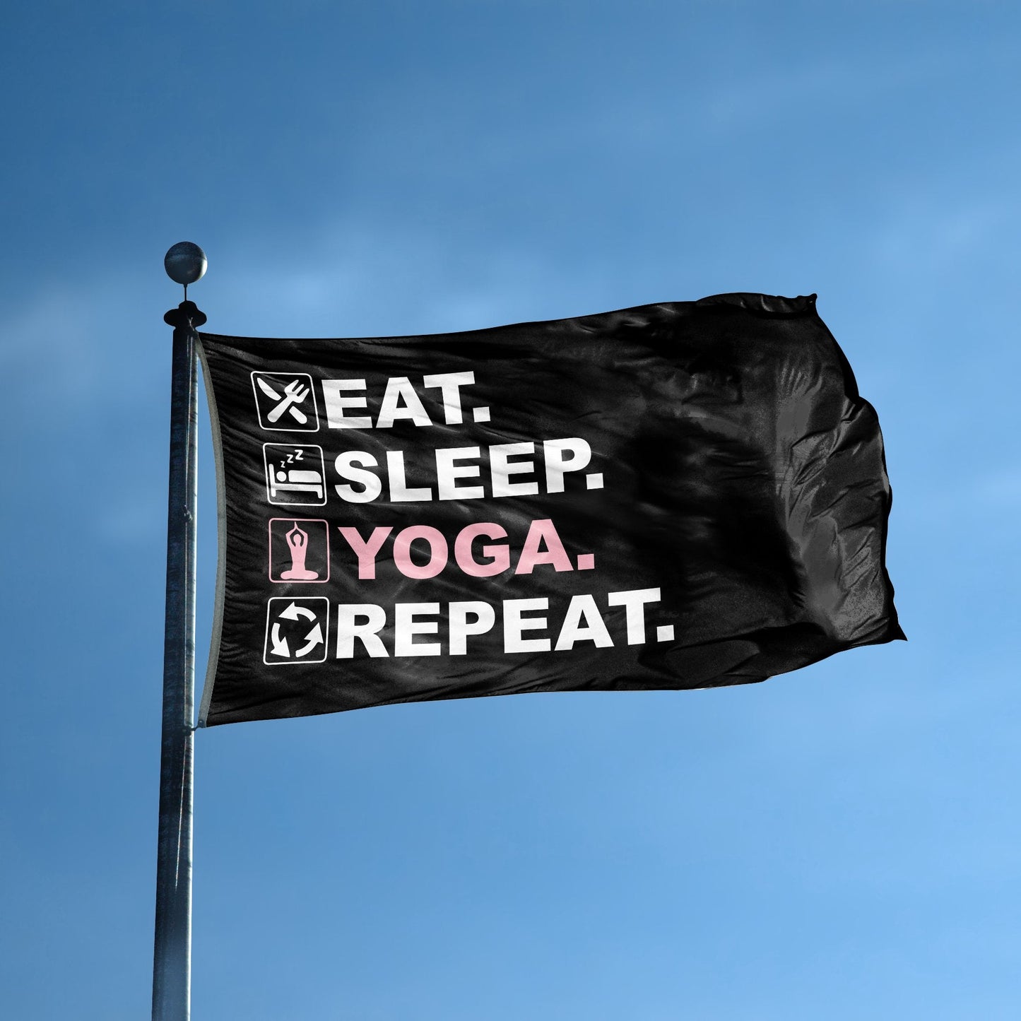 Eat Sleep Yoga Repeat Flag