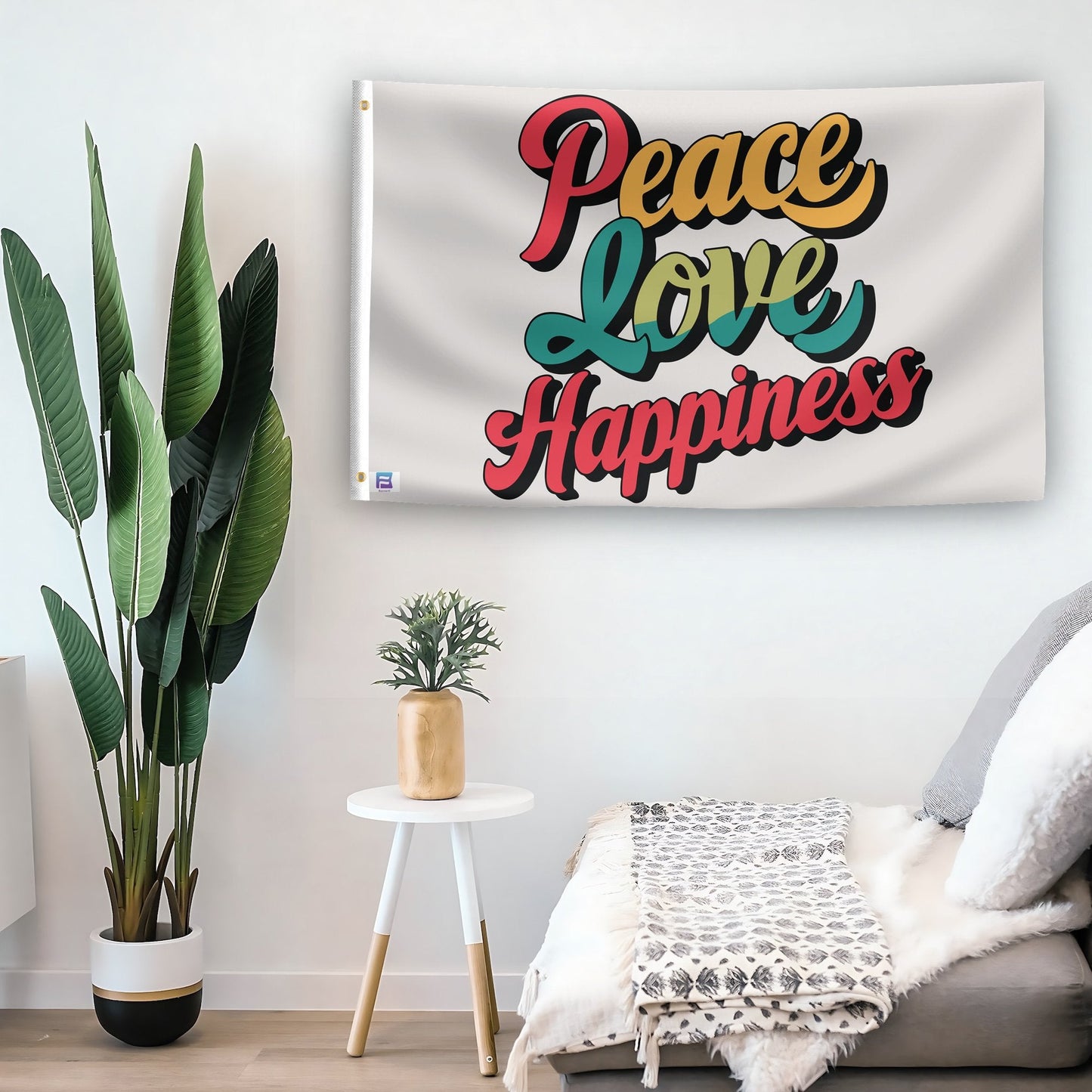 Peace Love Happiness Flag