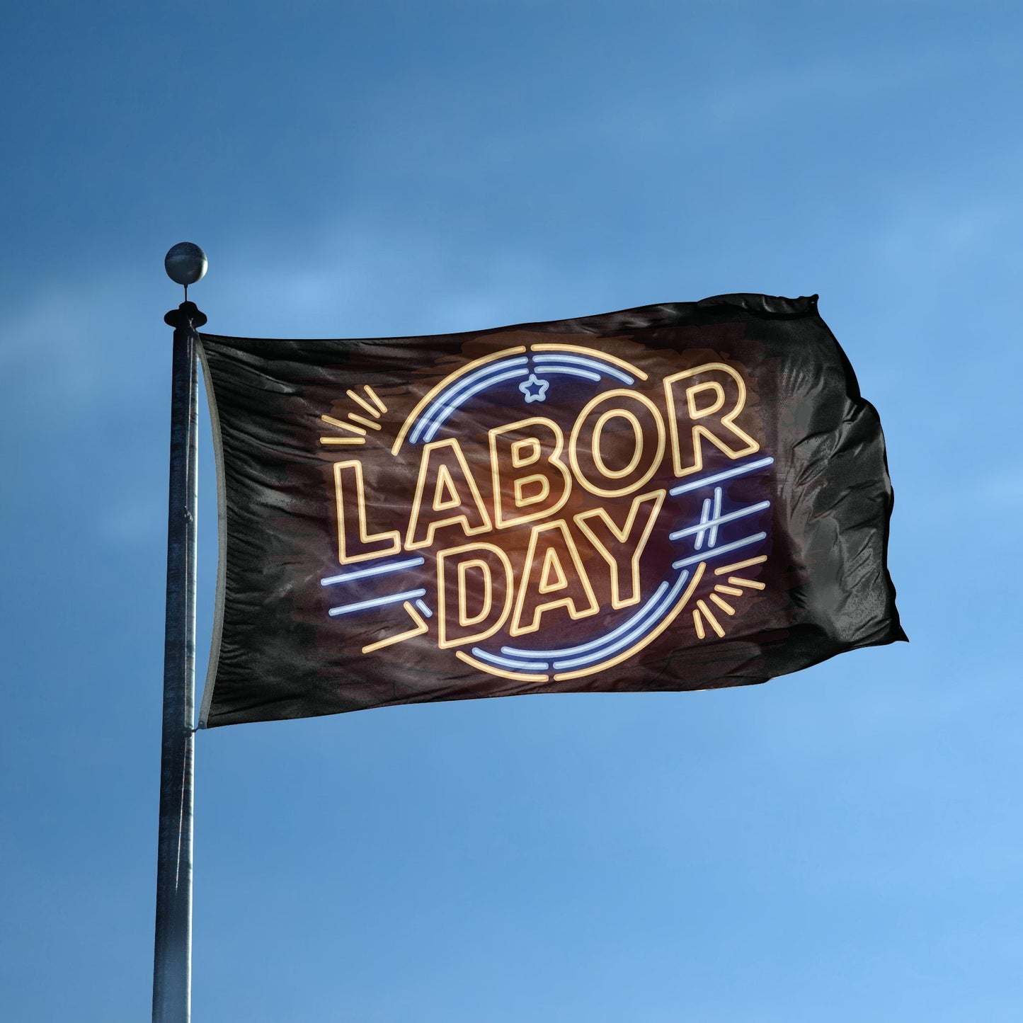 Labor Day Neon Flag