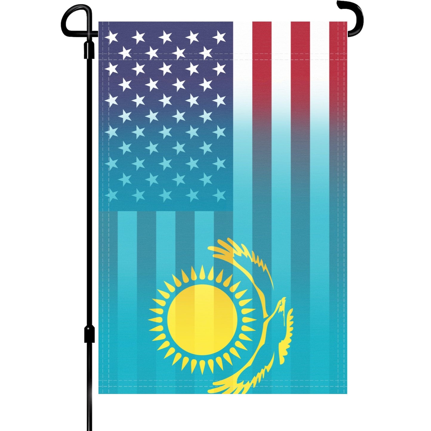 Kazakh American Garden Flag