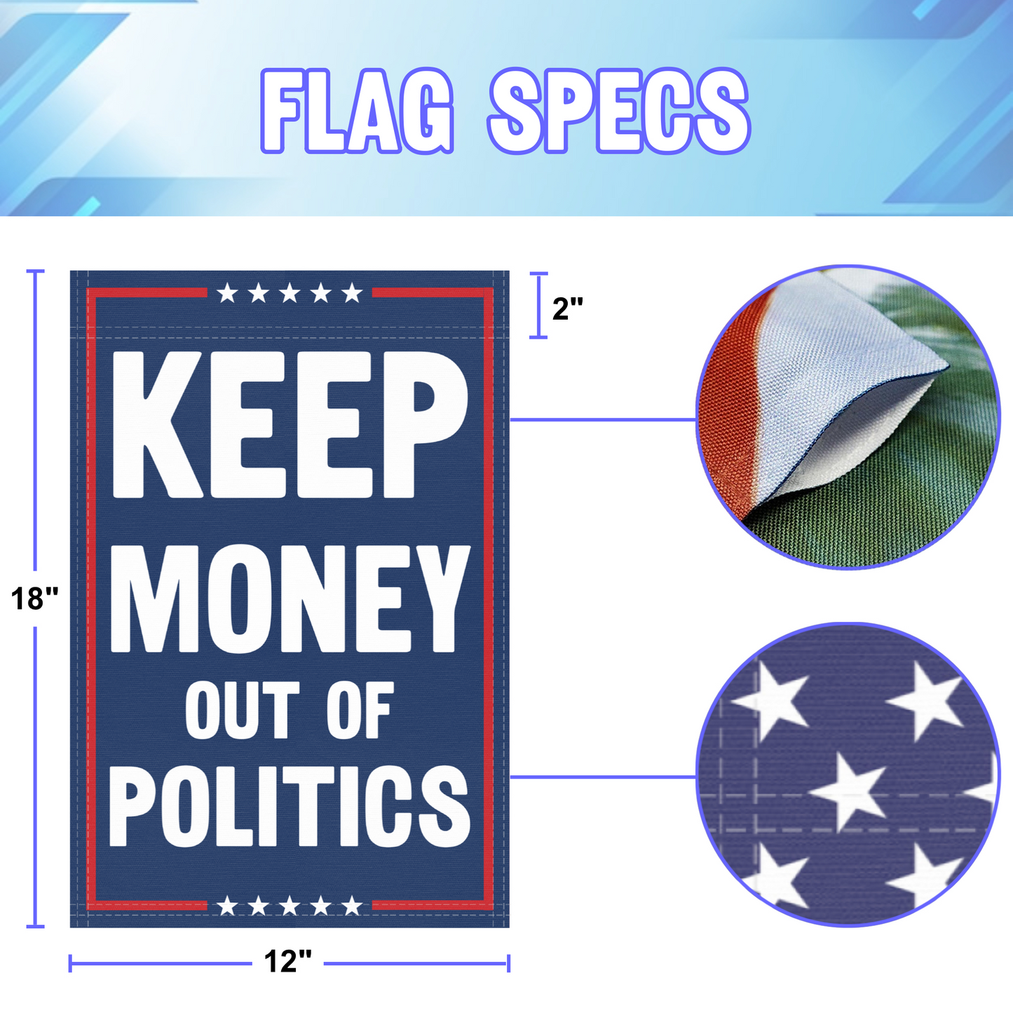 Keep Money Out Of Politics Garden Flag