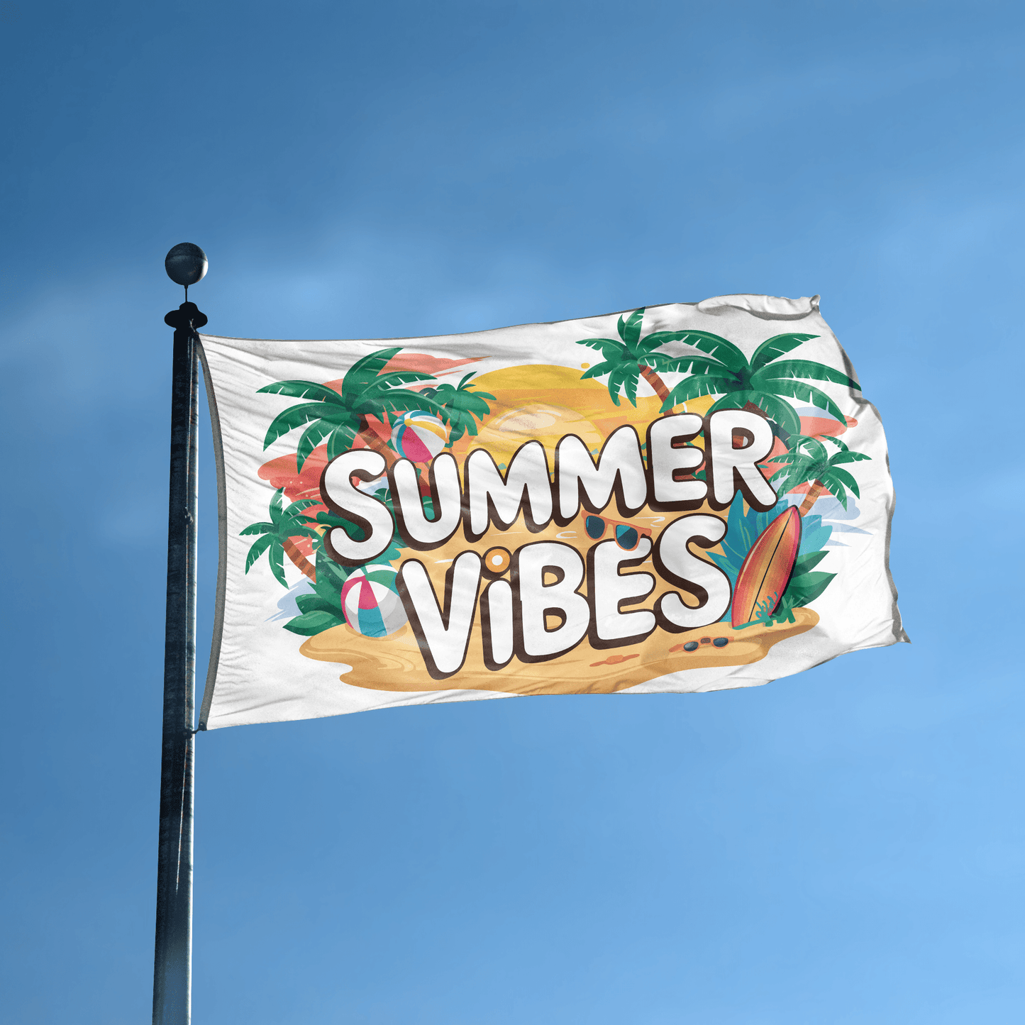 Summer Vibes Beach Flag