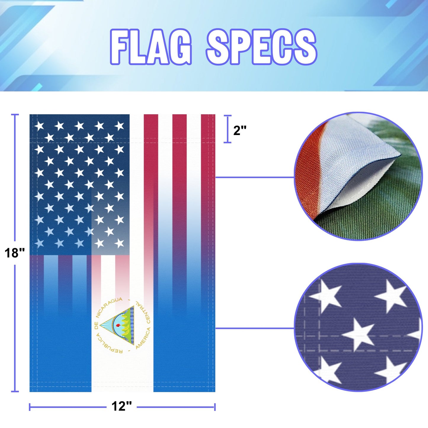 Nicaraguan American Garden Flag