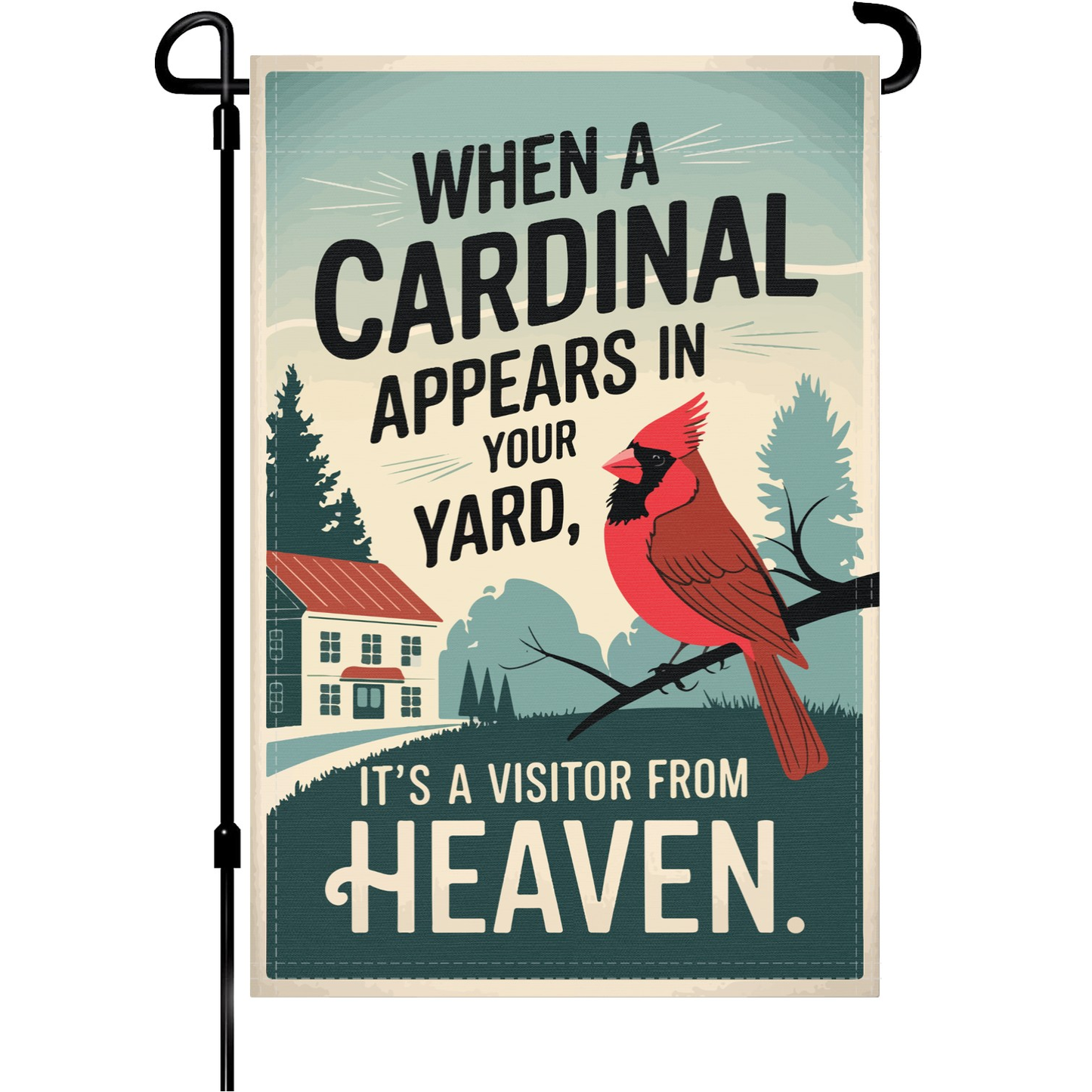 Cardinal Visitor From Heaven Garden Flag
