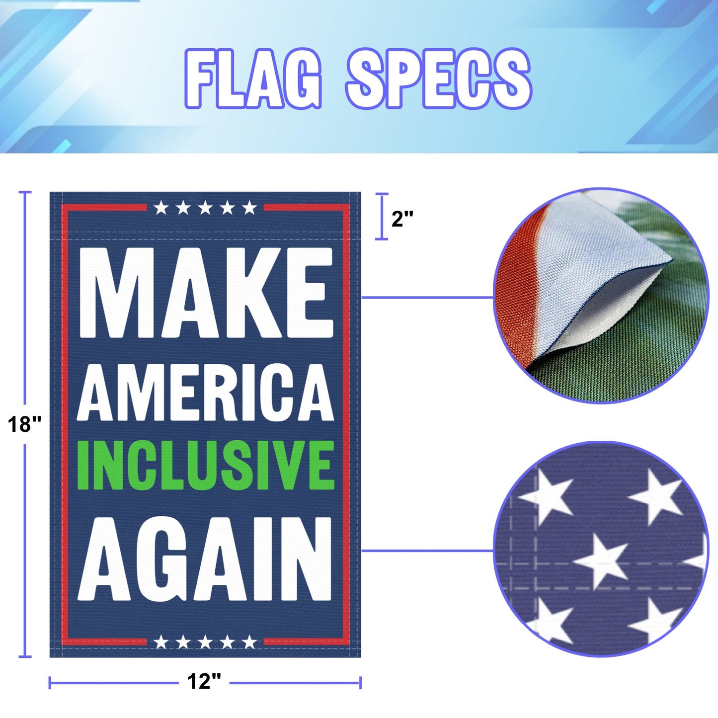 Make America Inclusive Again Garden Flag