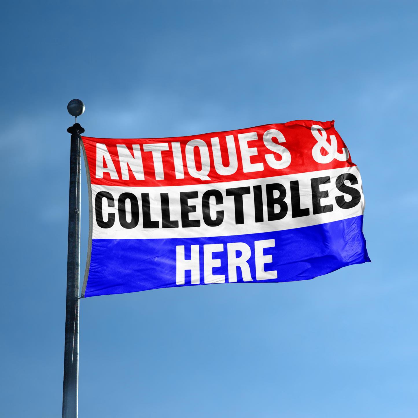 Antiques & Collectibles Here Storefront Flag