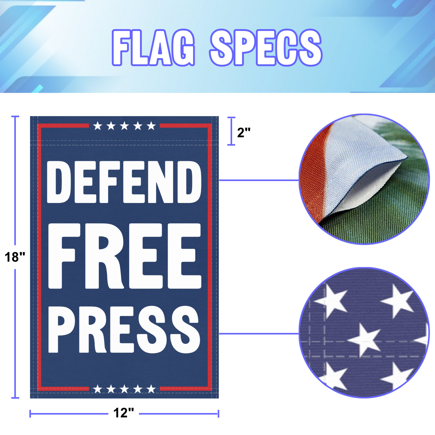 Defend Free Press Garden Flag