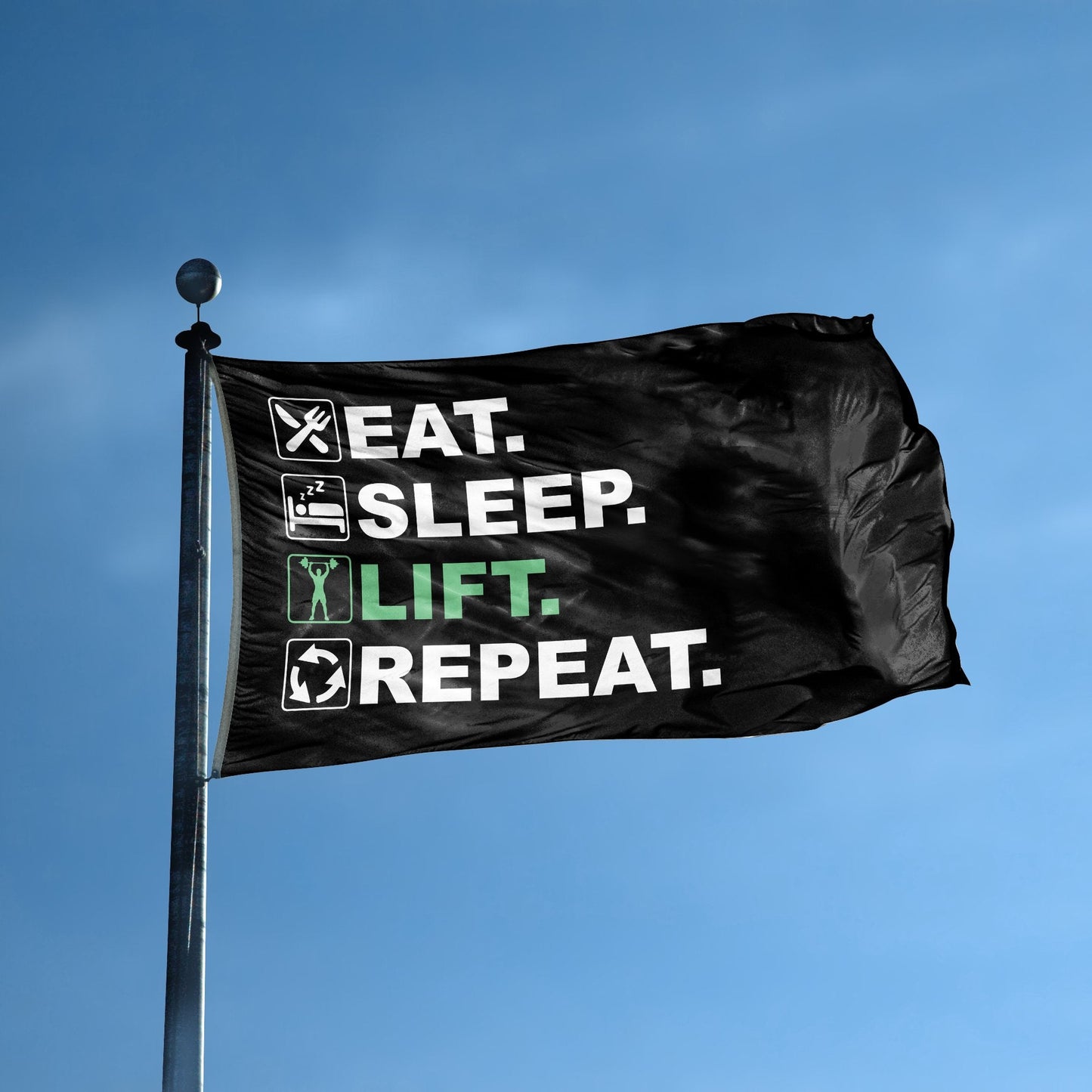 Eat Sleep Lift Repeat Flag