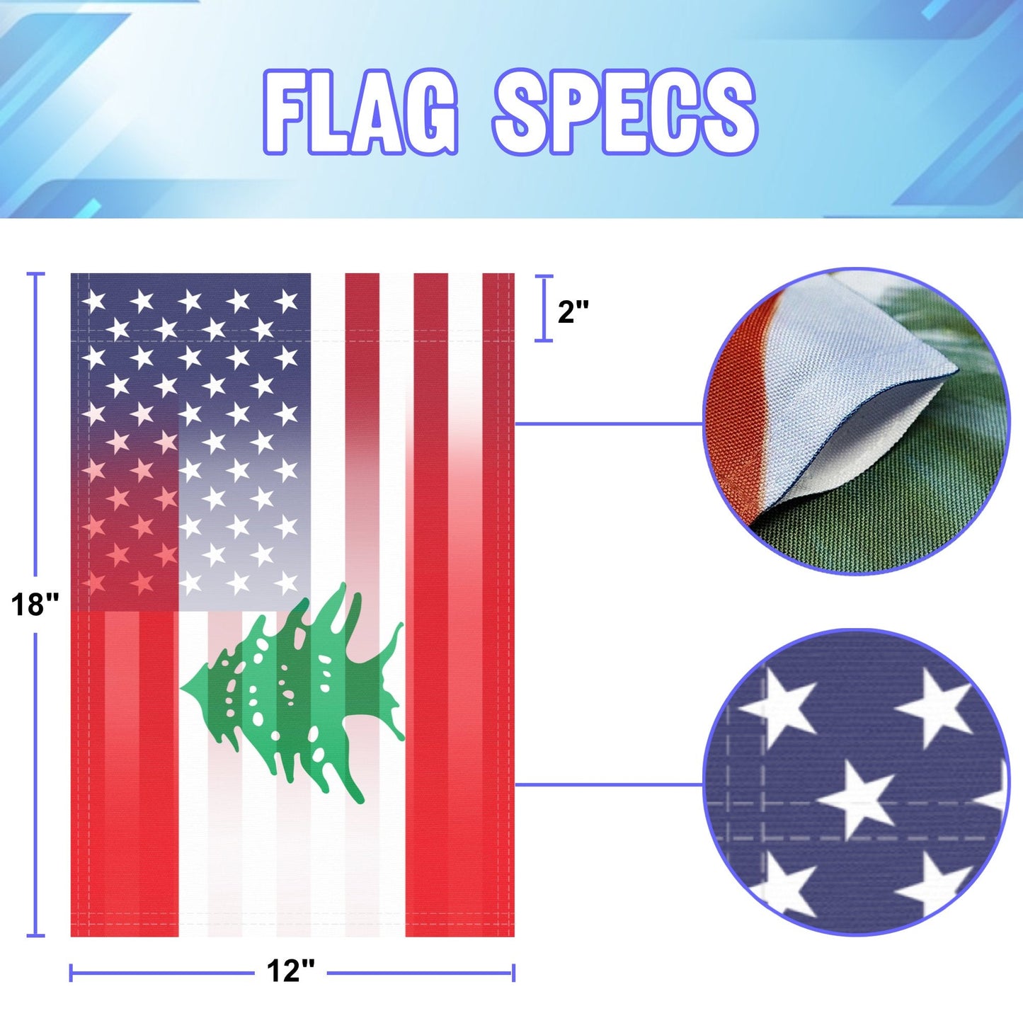 Lebanese American Garden Flag