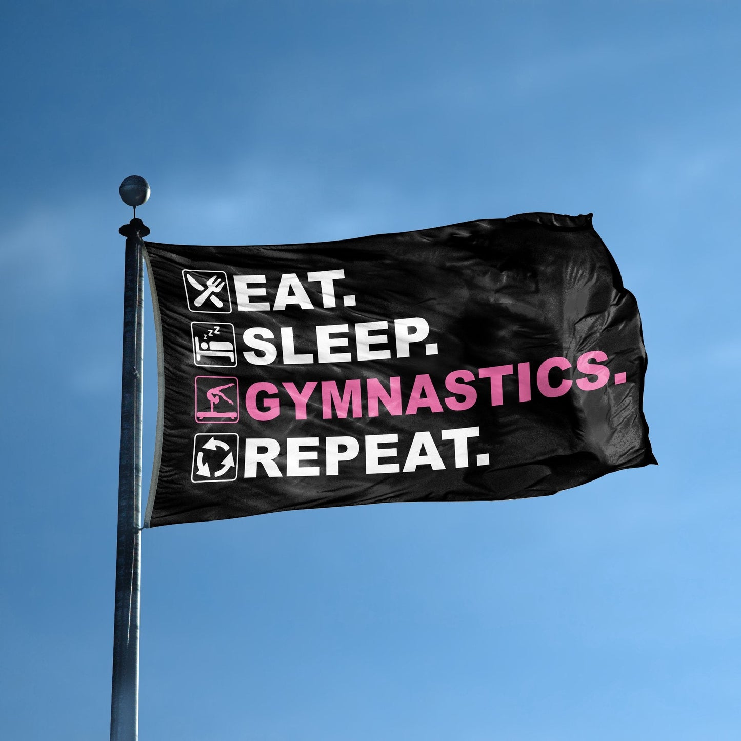 Eat Sleep Gymnastics Repeat Flag