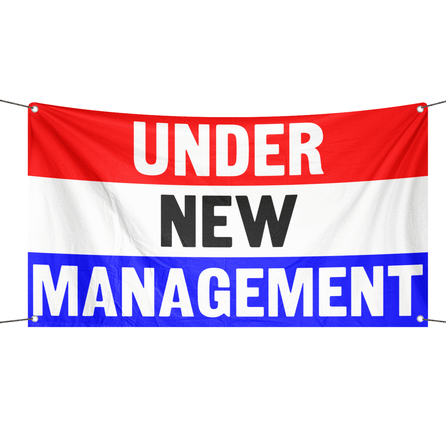 Under New Management Business Storefront Flag