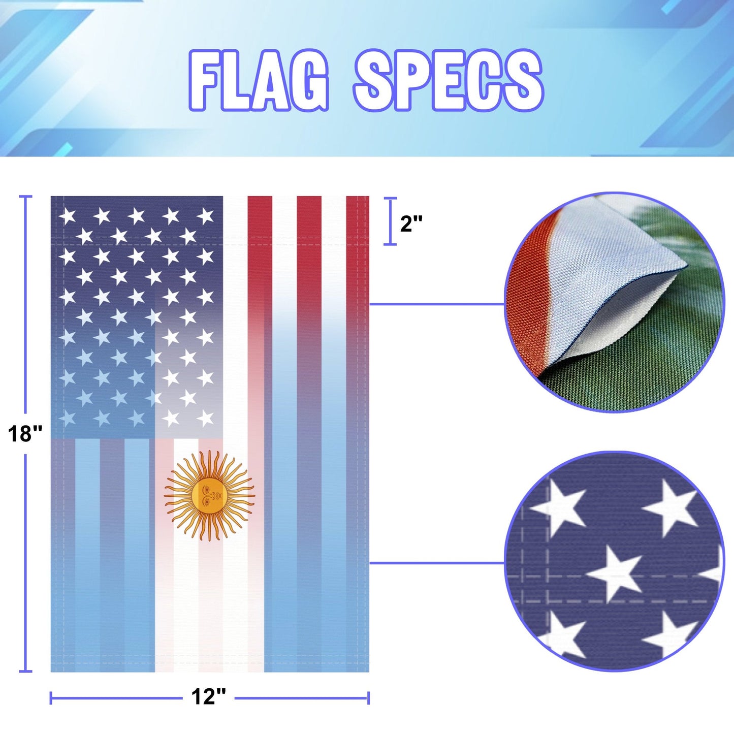 Argentinean American Garden Flag