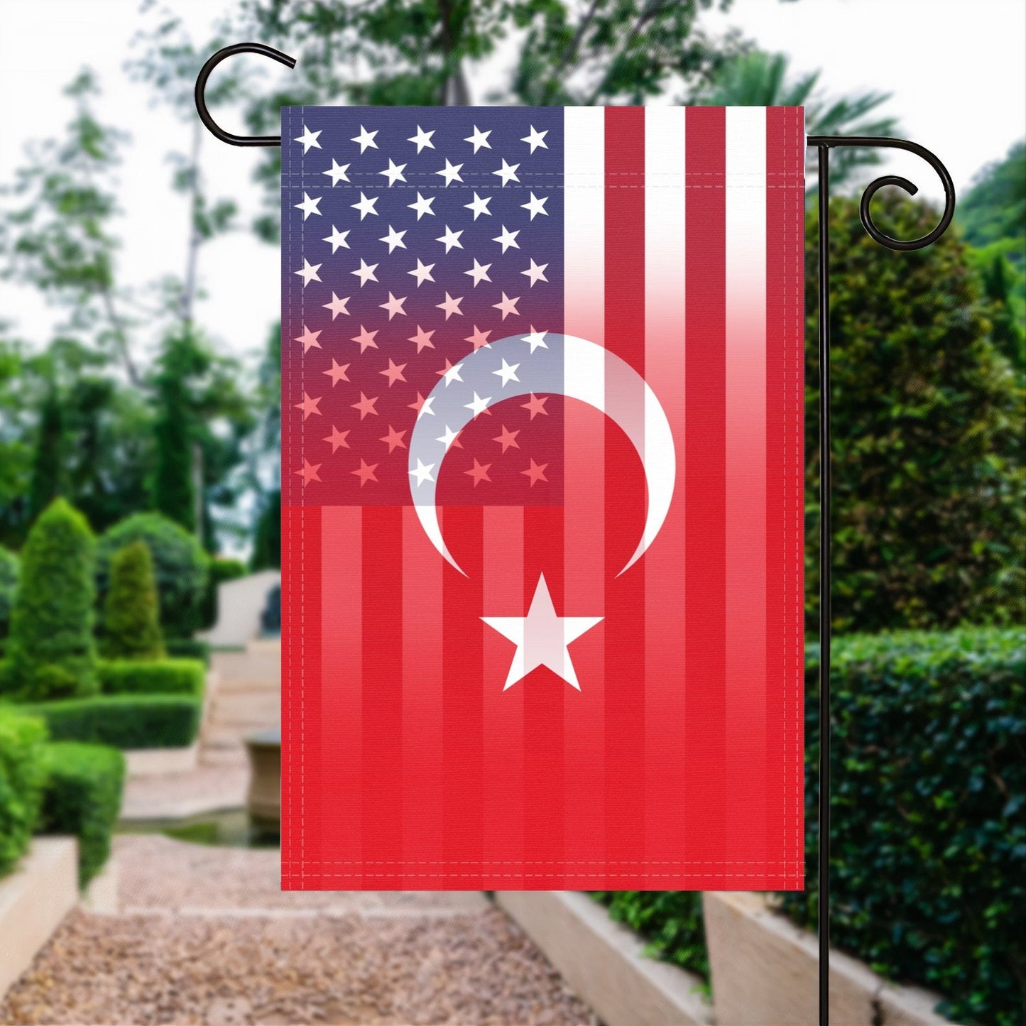 Turkish American Garden Flag