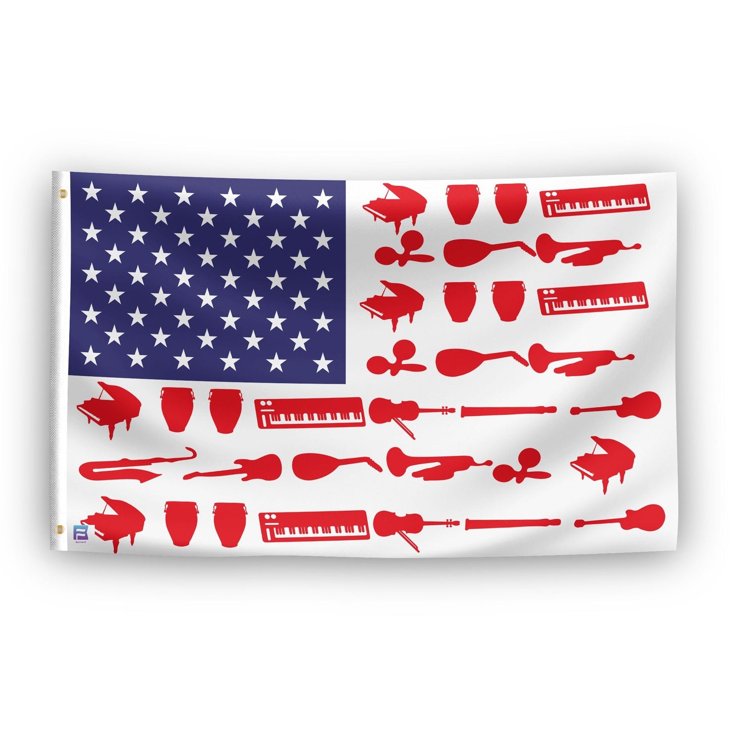 Musical Instruments Stripes American Flag