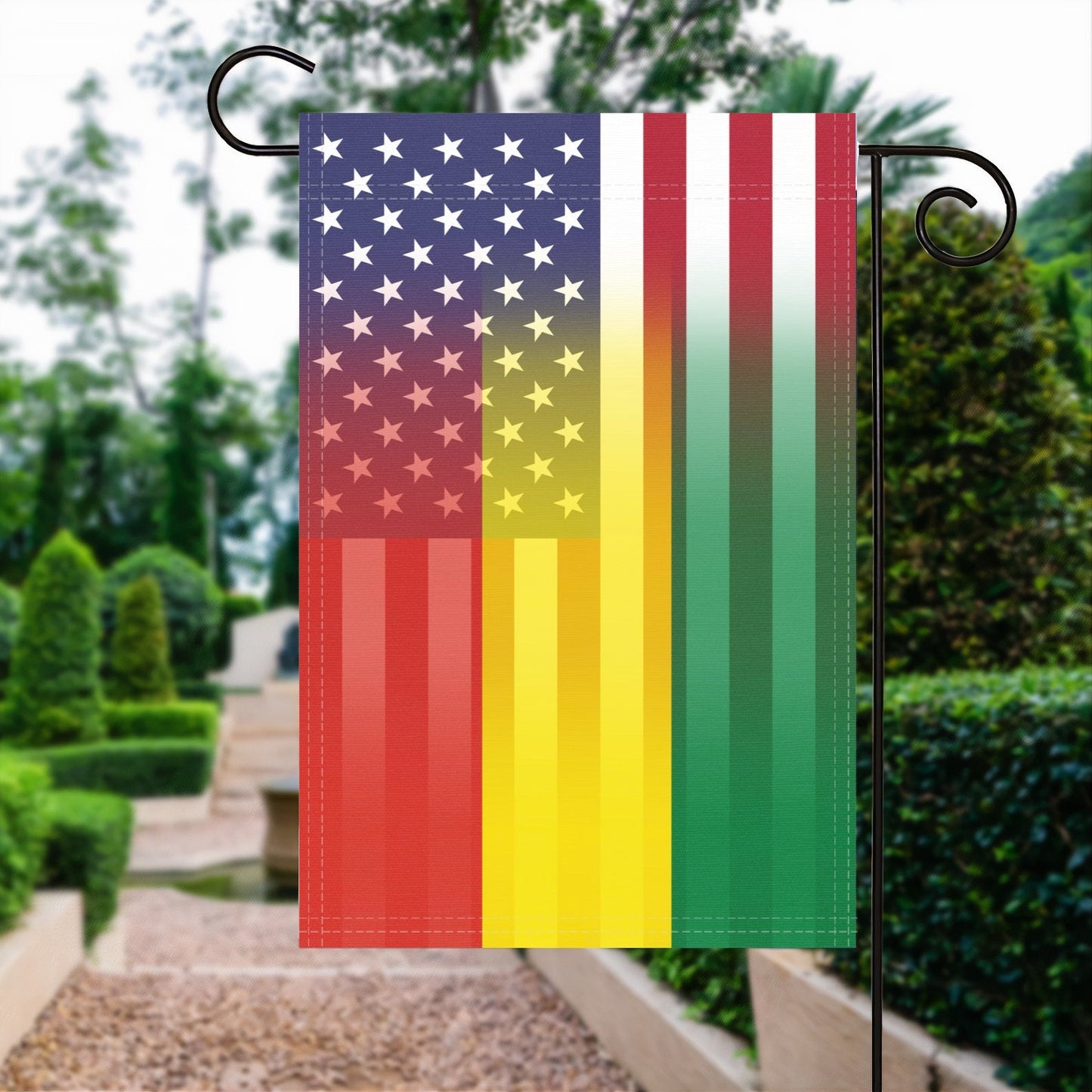Bolivian American Garden Flag
