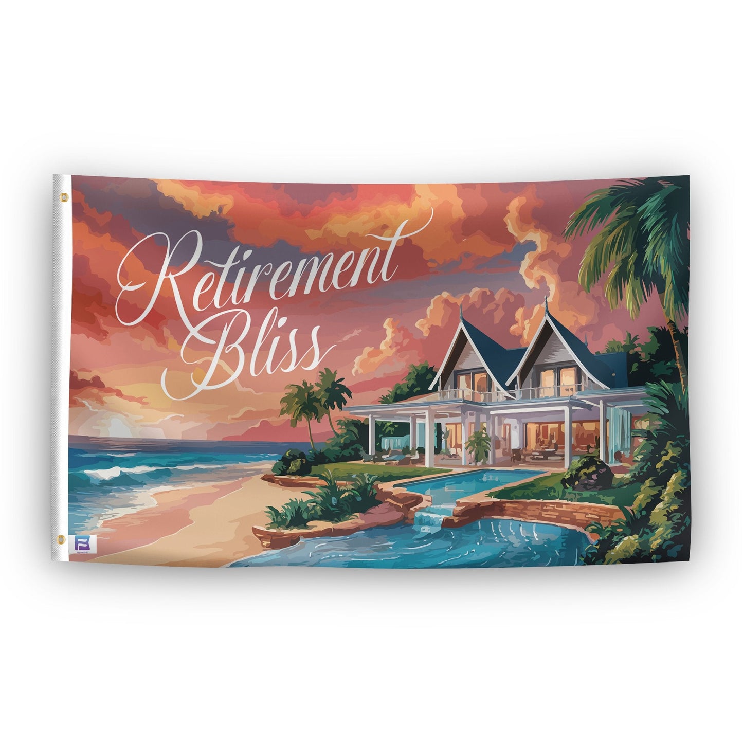 Retirement Bliss Beach Flag