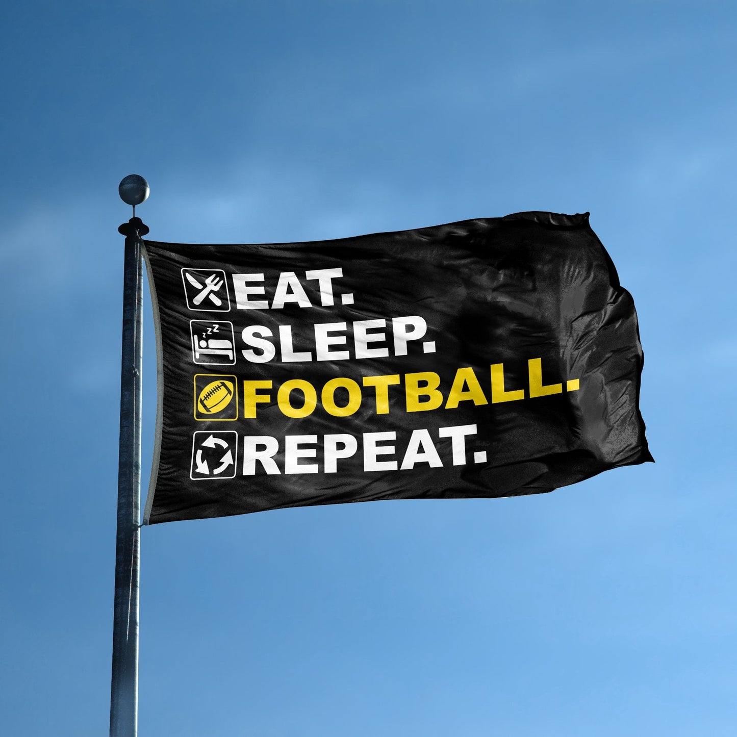 Eat Sleep Football Repeat Flag