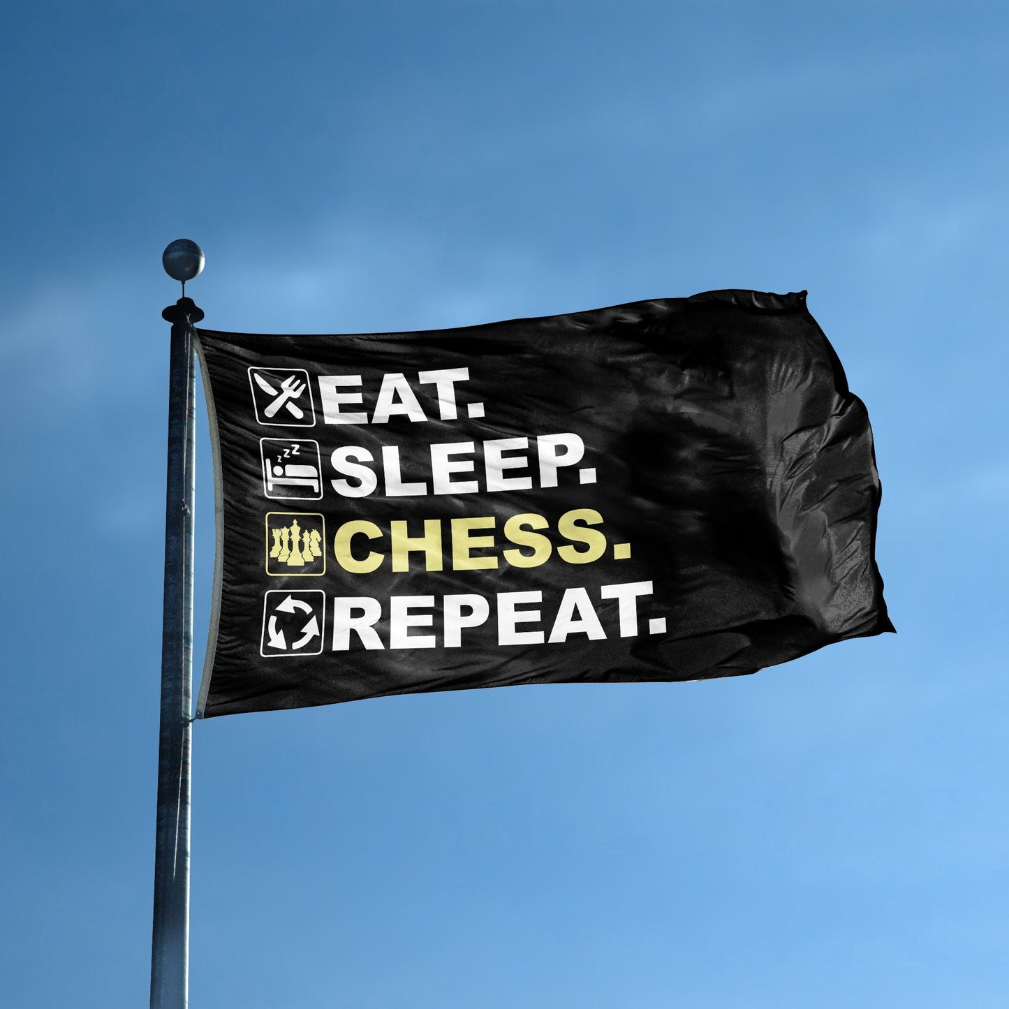 Eat Sleep Chess Repeat Flag