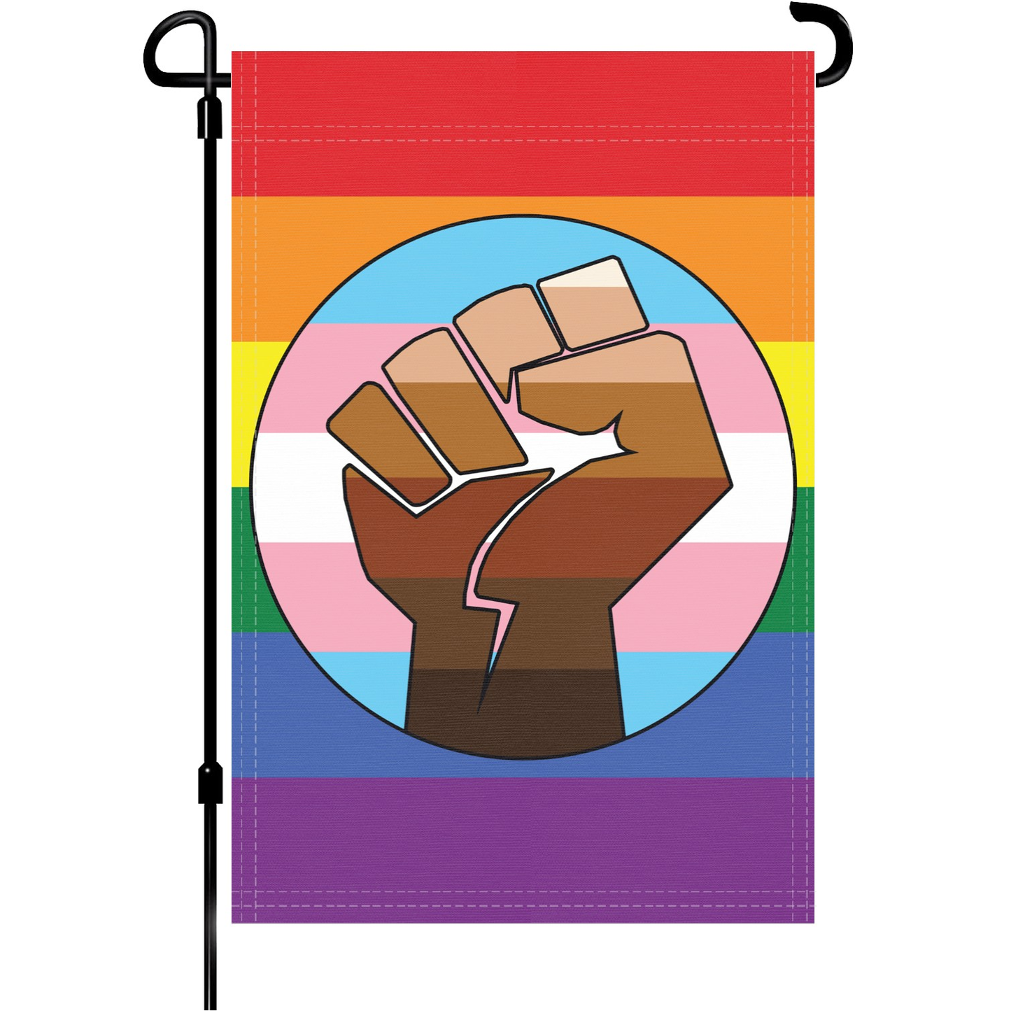 Resist Fist Trans Pride Garden Flag