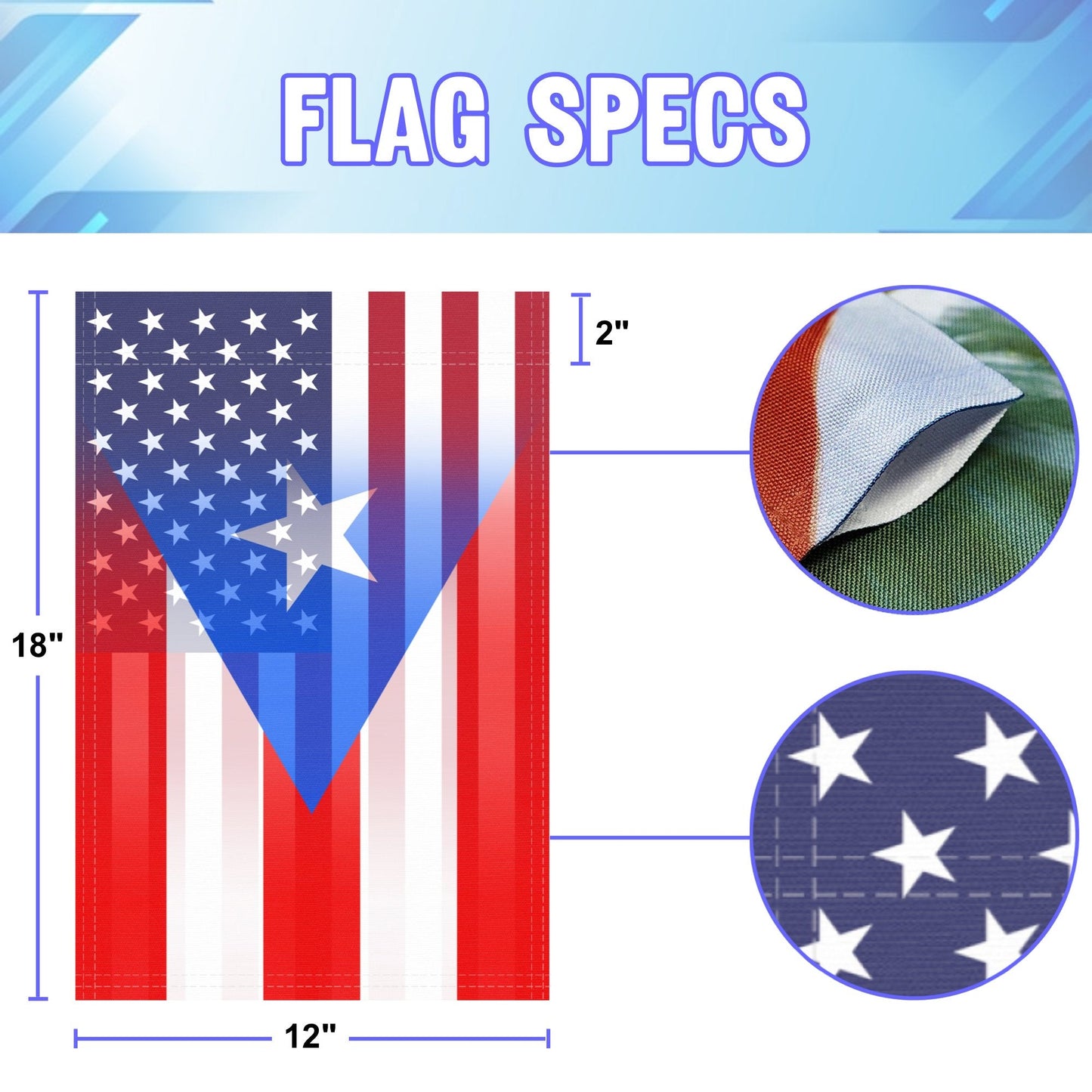 Puerto Rican American Garden Flag