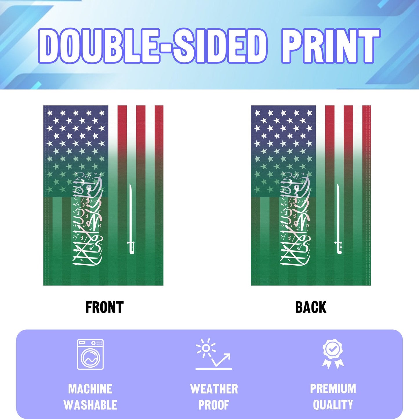 Saudi Arabian American Garden Flag
