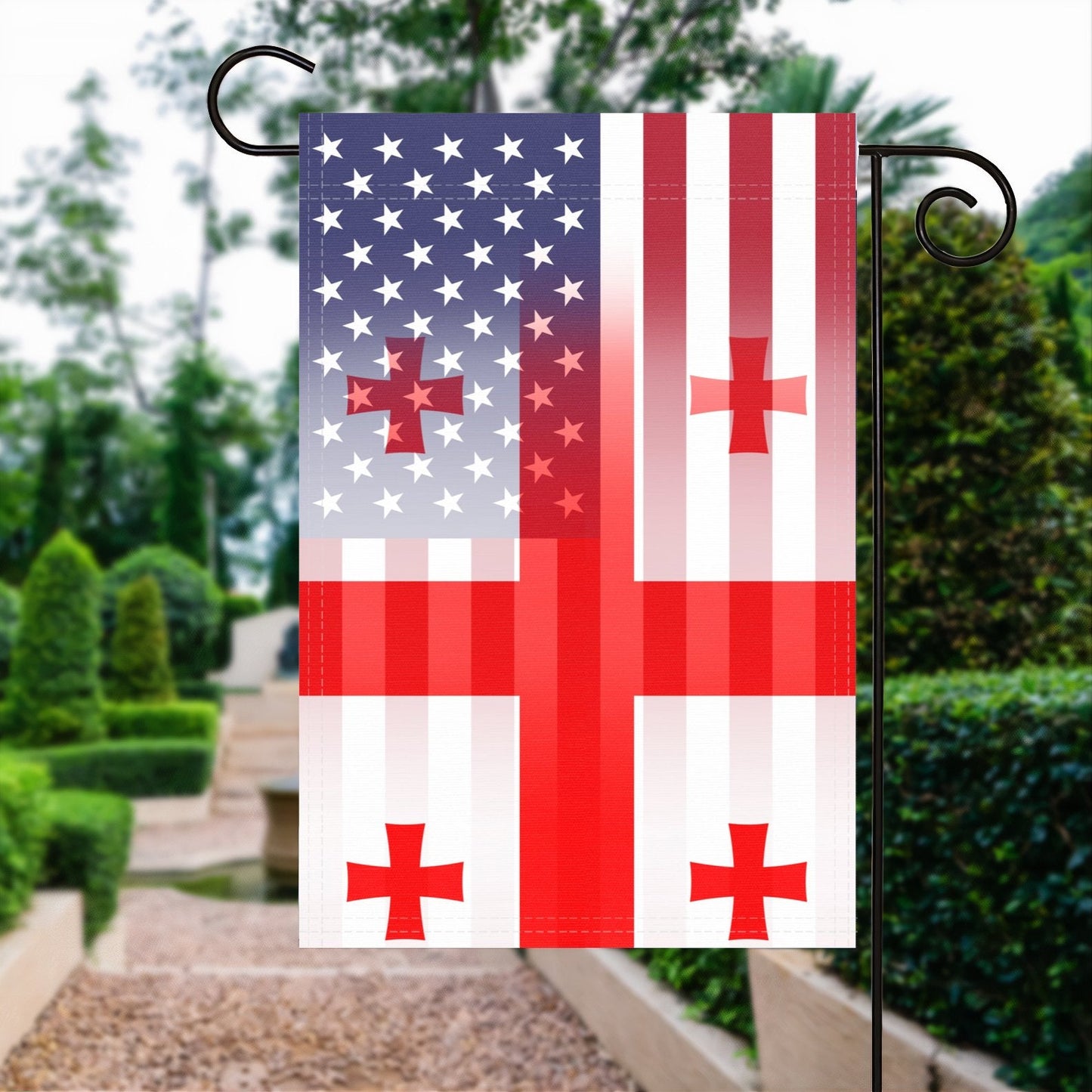 Georgian American Garden Flag