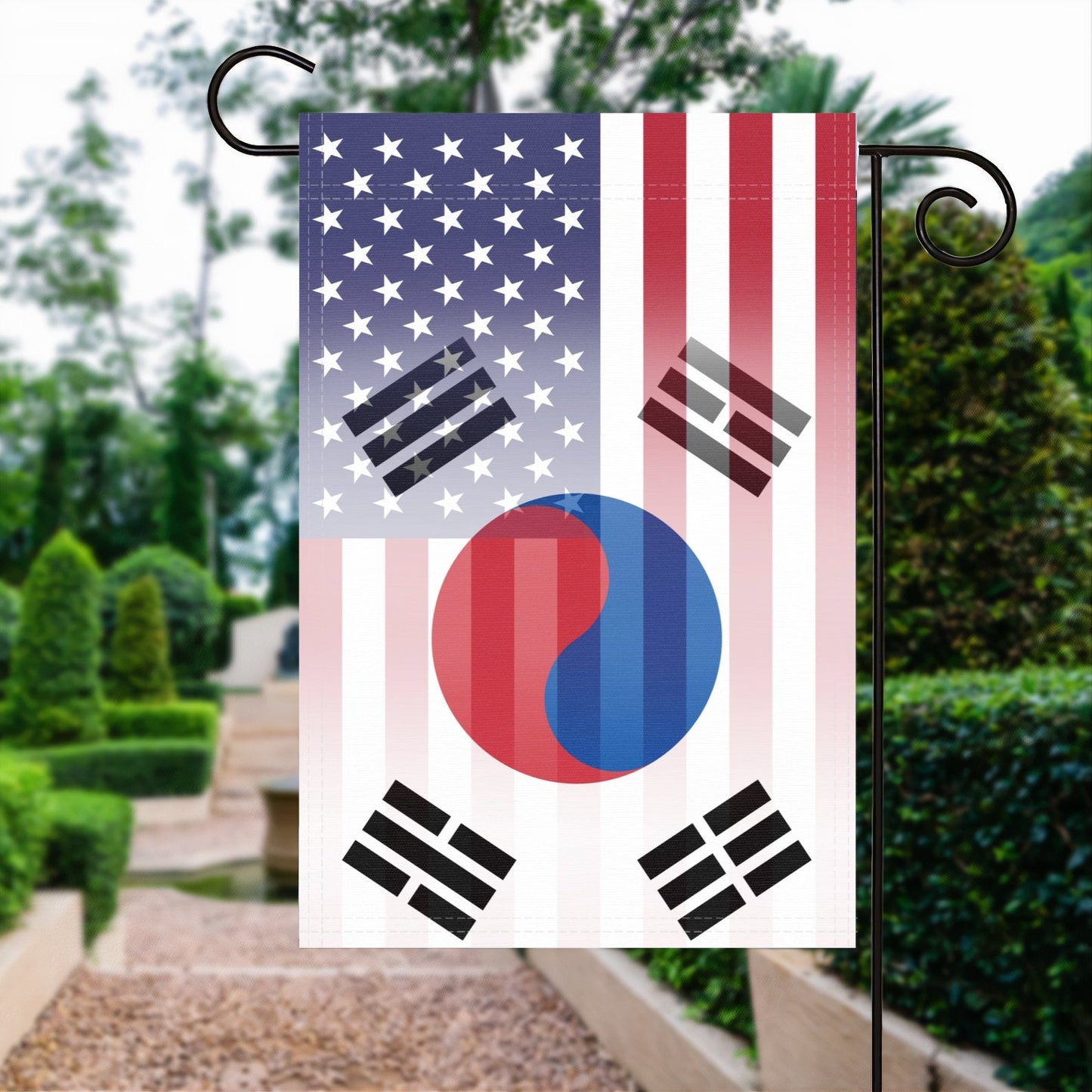 South Korean American Garden Flag
