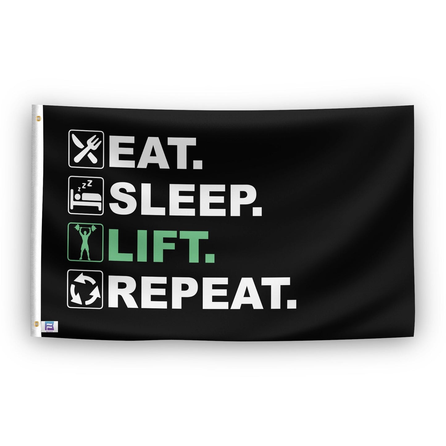 Eat Sleep Lift Repeat Flag