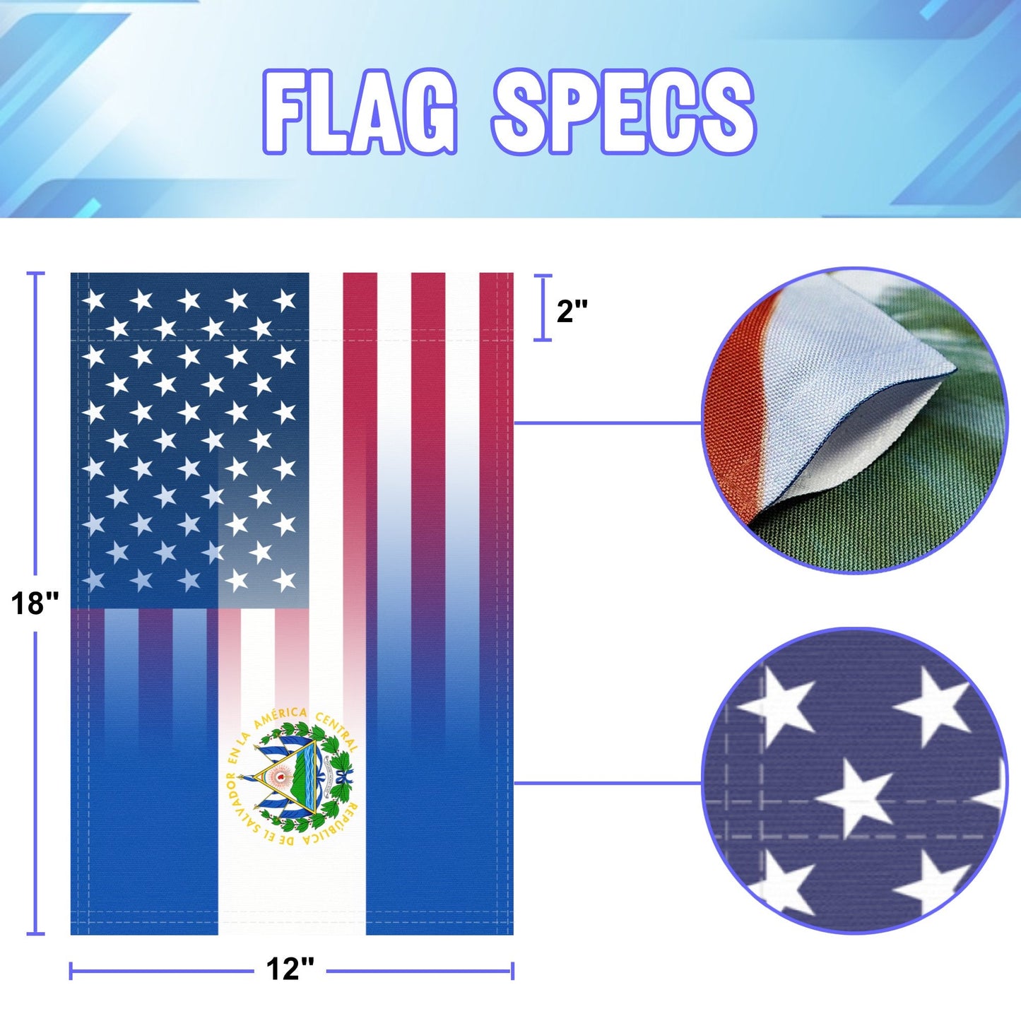 Salvadoran American Garden Flag