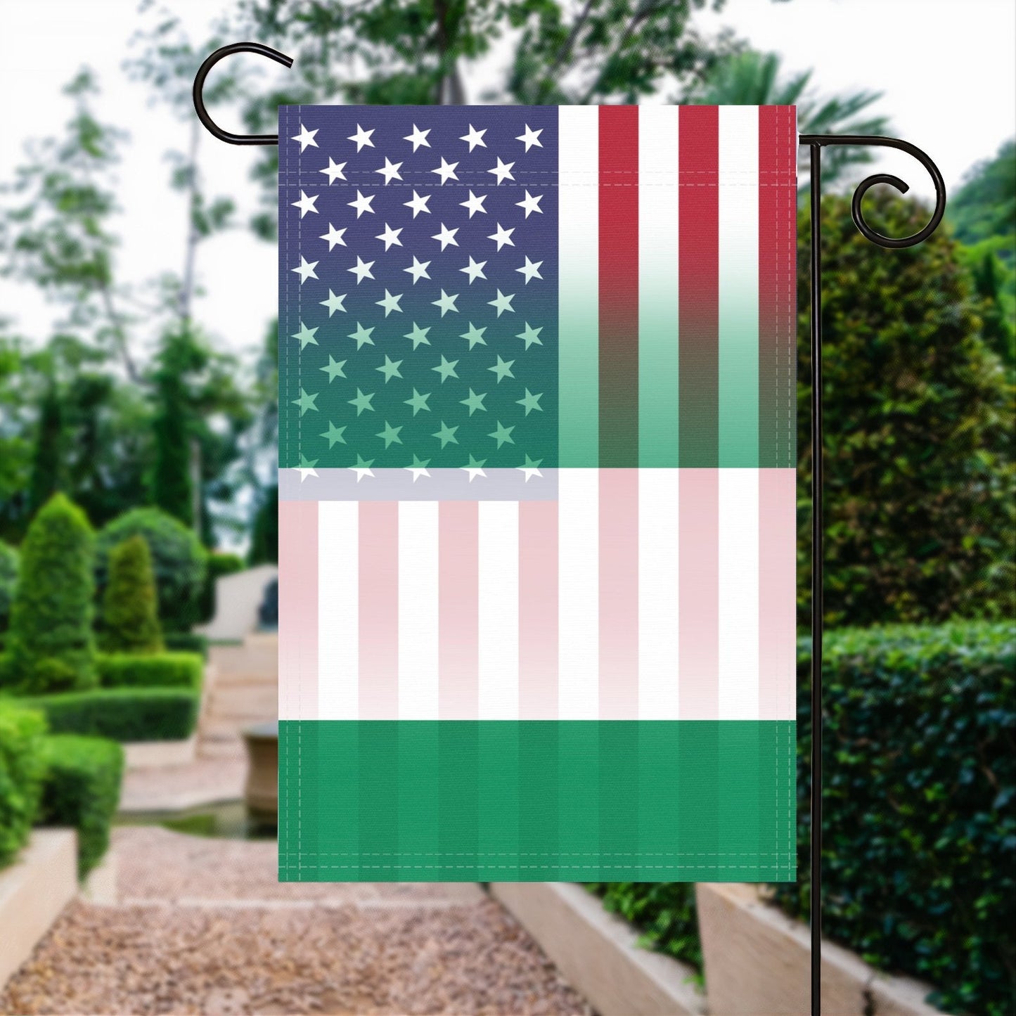 Nigerian American Garden Flag