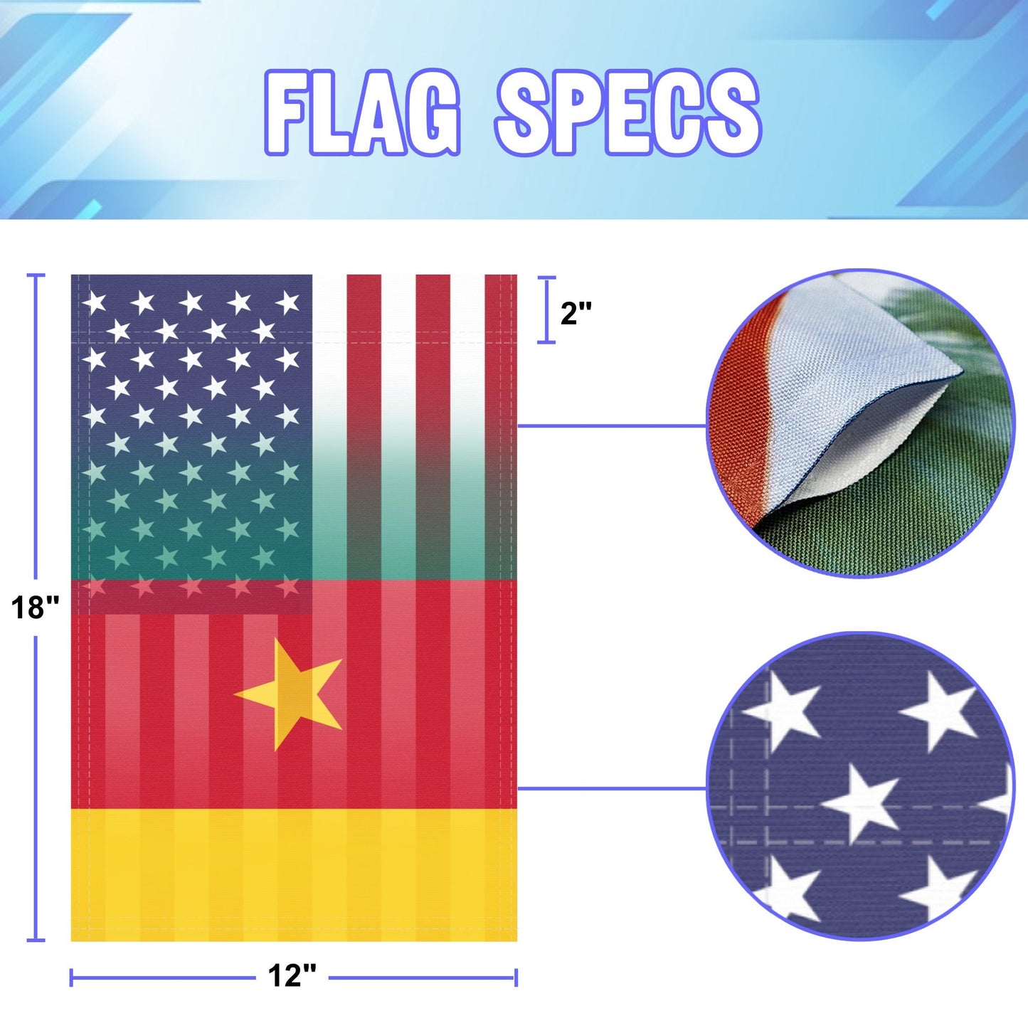 Cameroon American Garden Flag