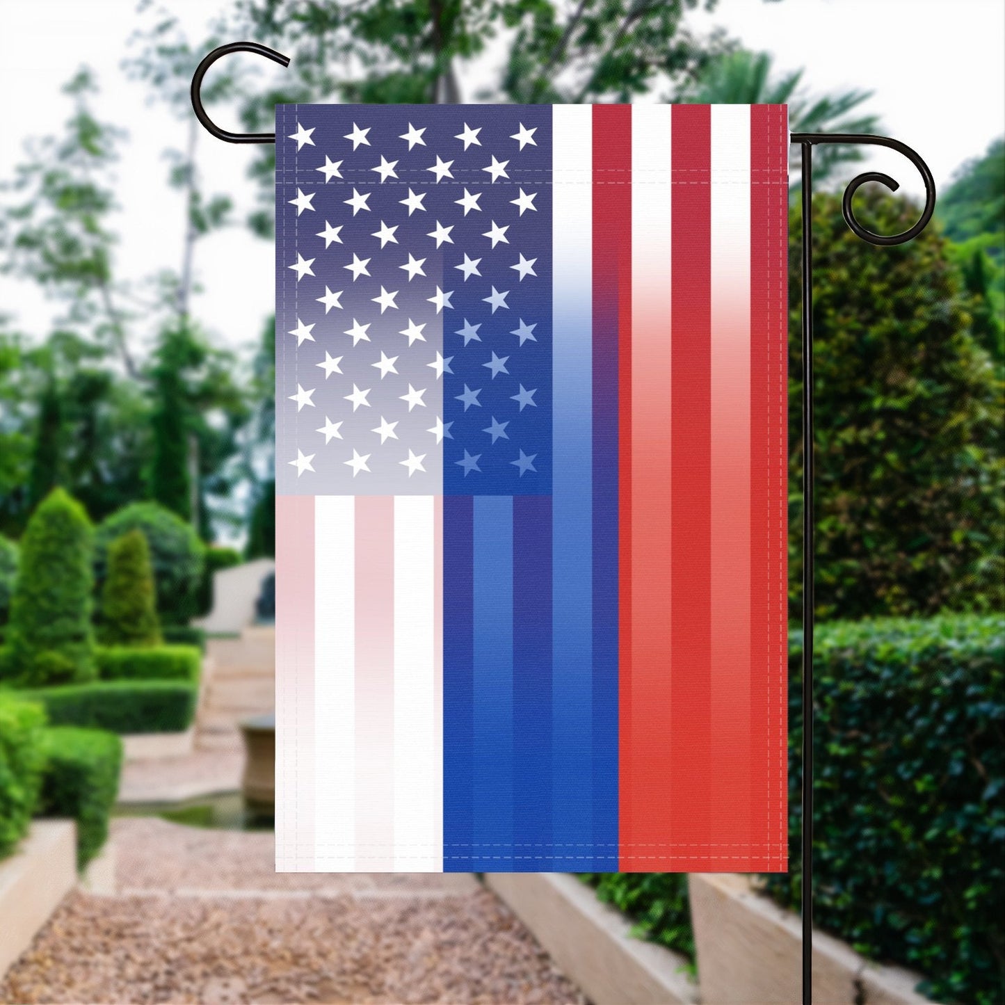Russian American Garden Flag