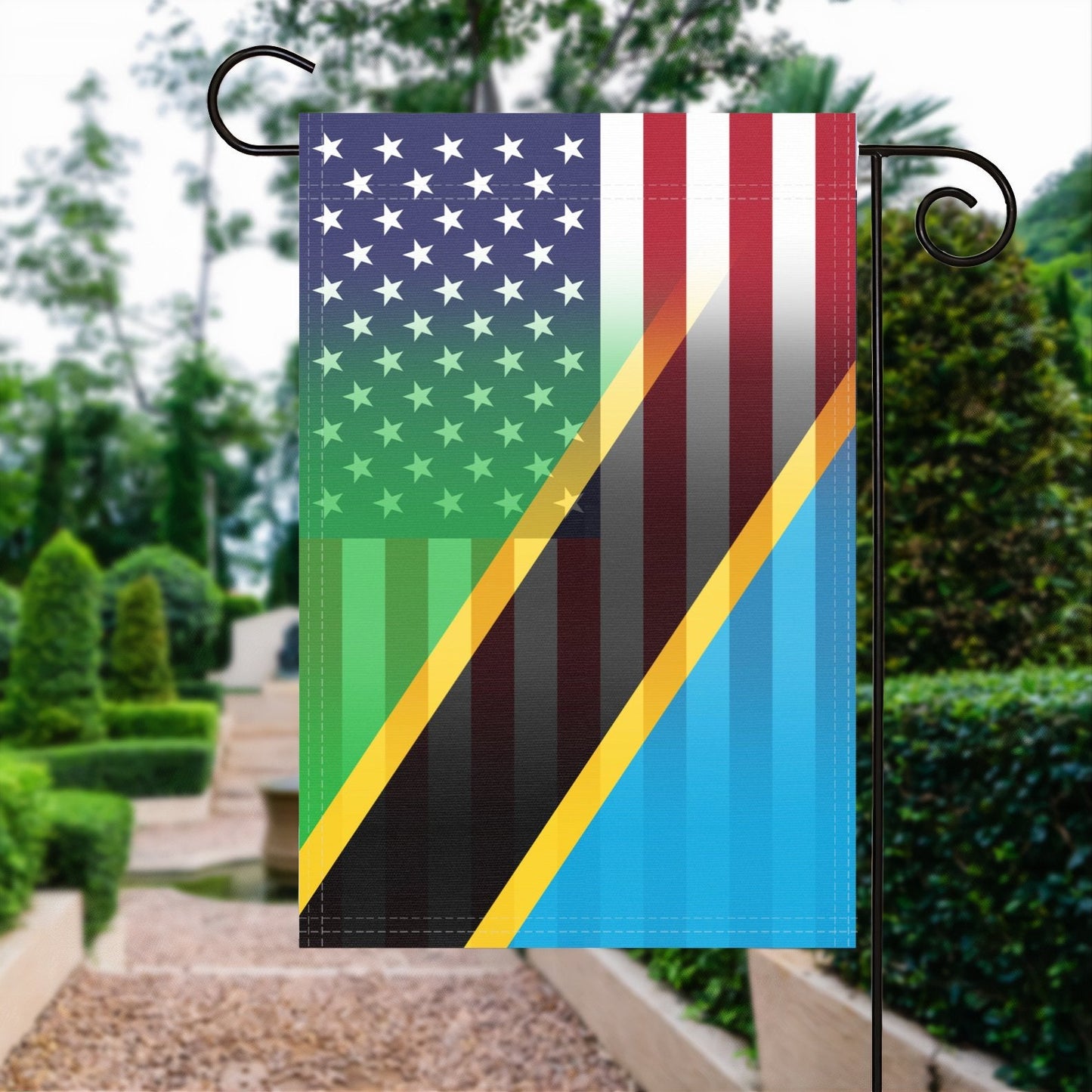 Tanzanian American Garden Flag