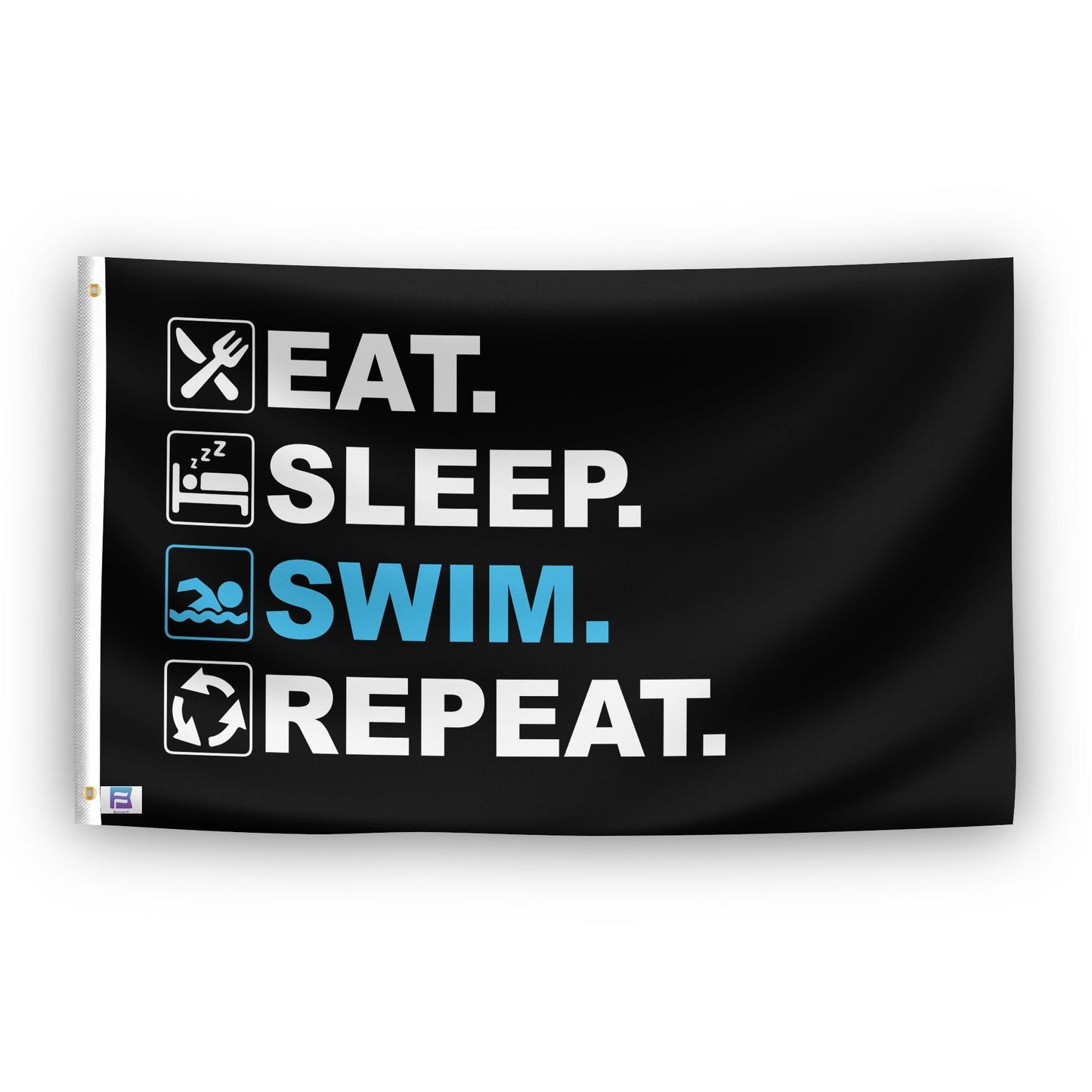 Eat Sleep Swim Repeat Flag