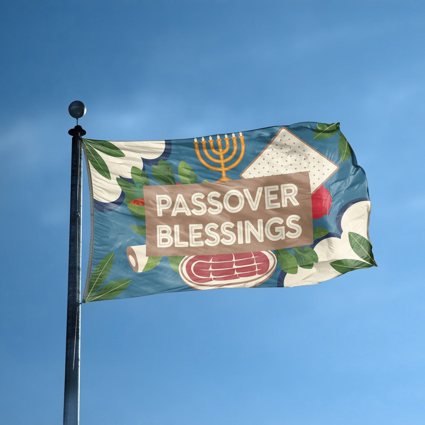 Passover Blessings Flag