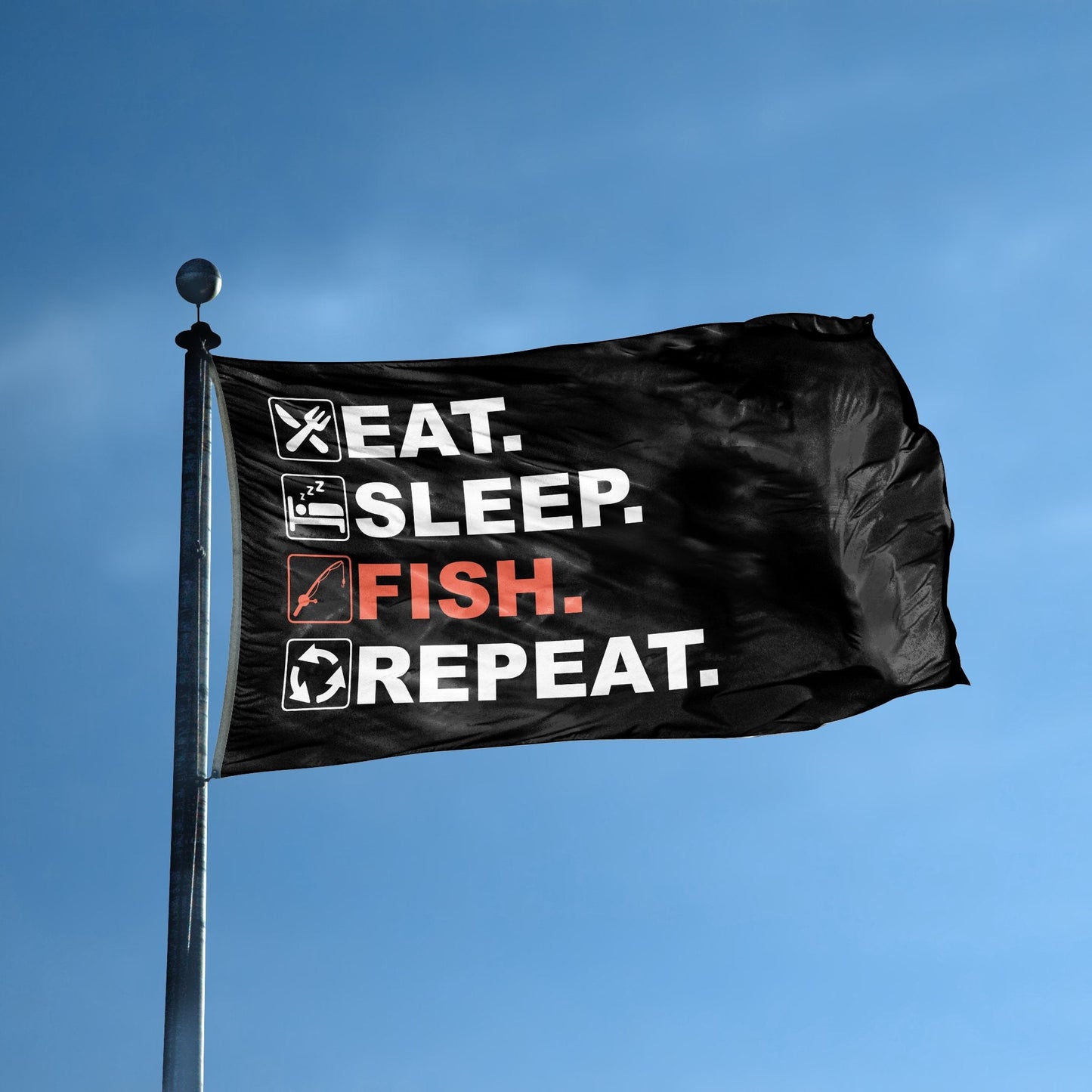 Eat Sleep Fish Repeat Flag