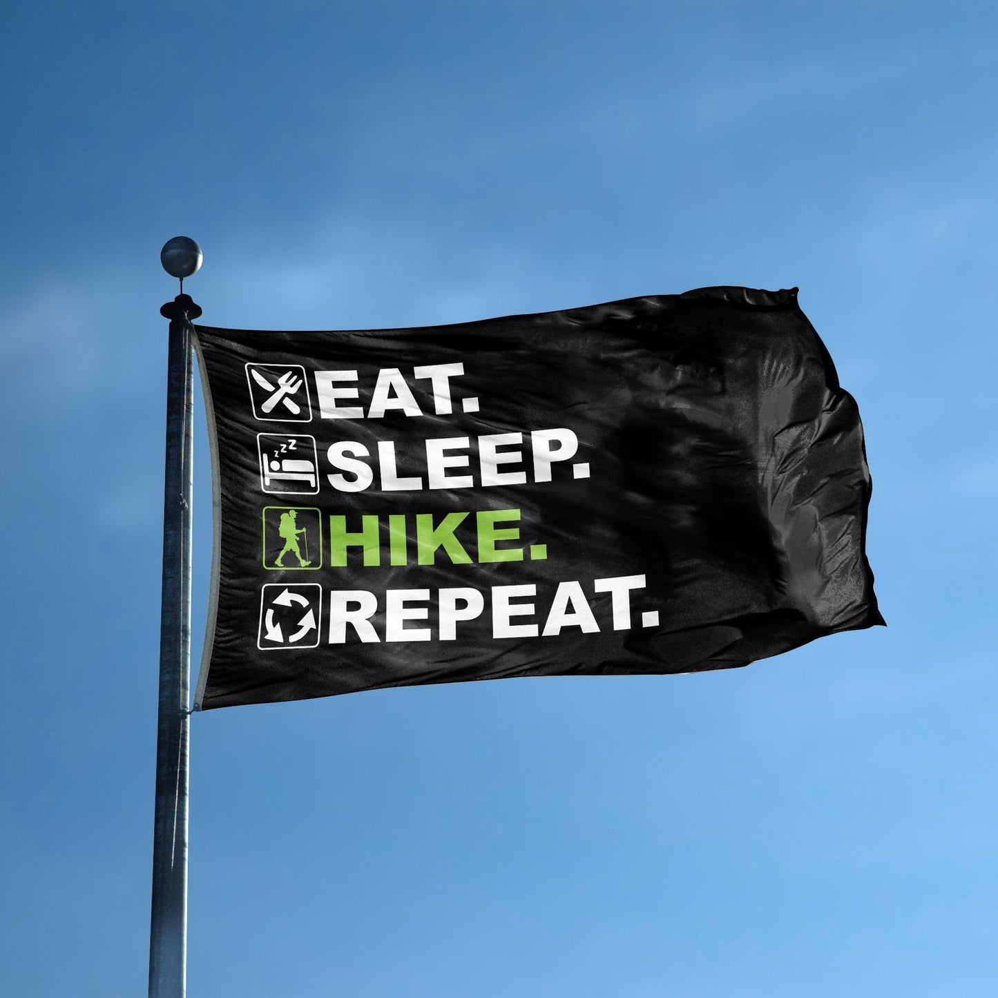 Eat Sleep Hike Repeat Flag