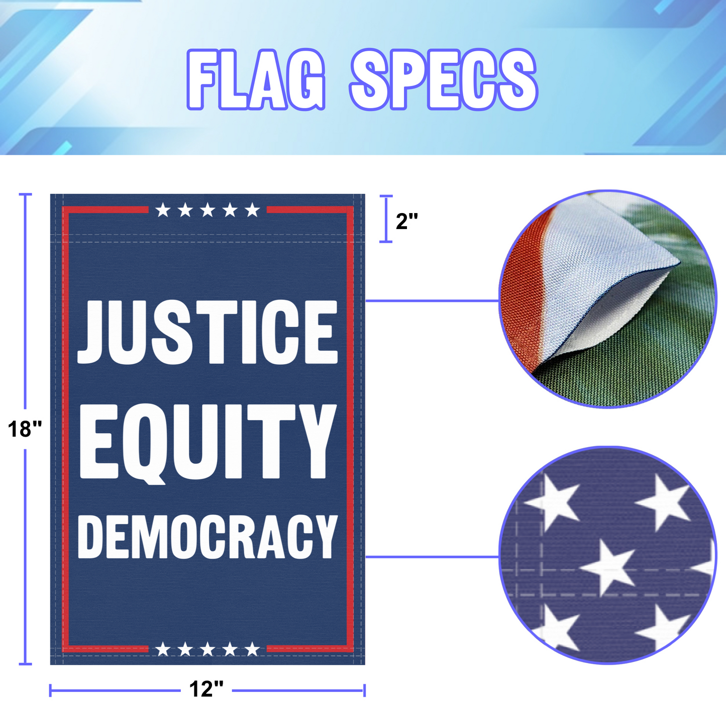 Justice Equity Democracy Garden Flag