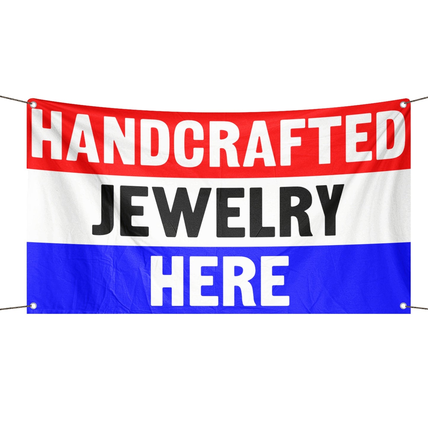 Handcrafted Jewelry Here Business Flag