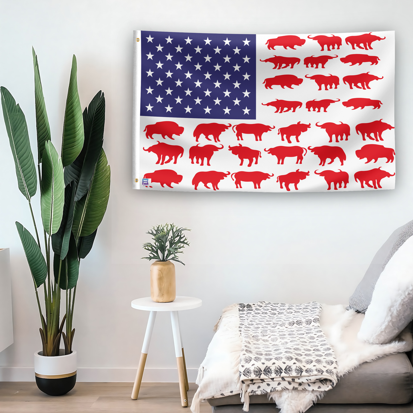 Bison Stripes American Flag