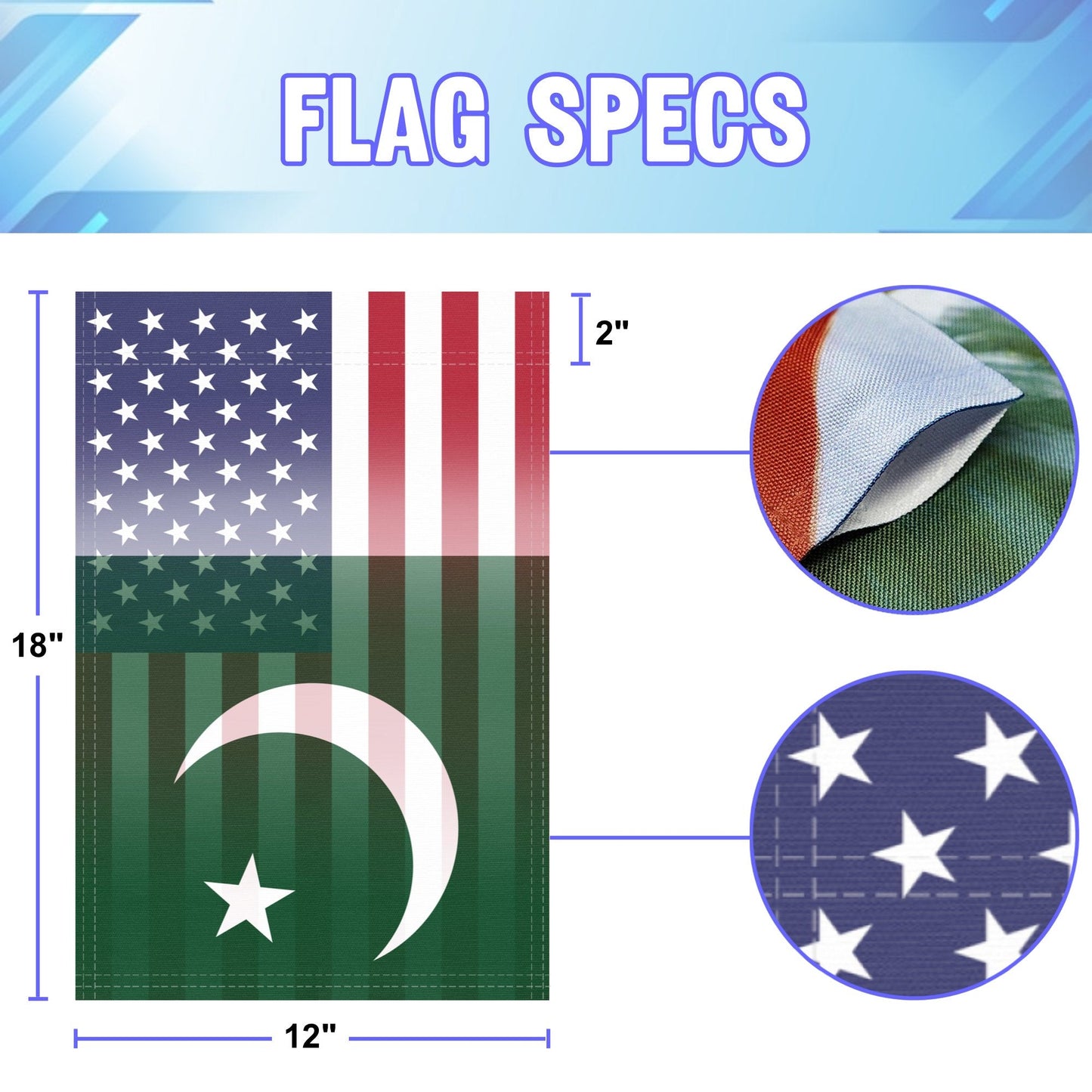 Pakistani American Garden Flag