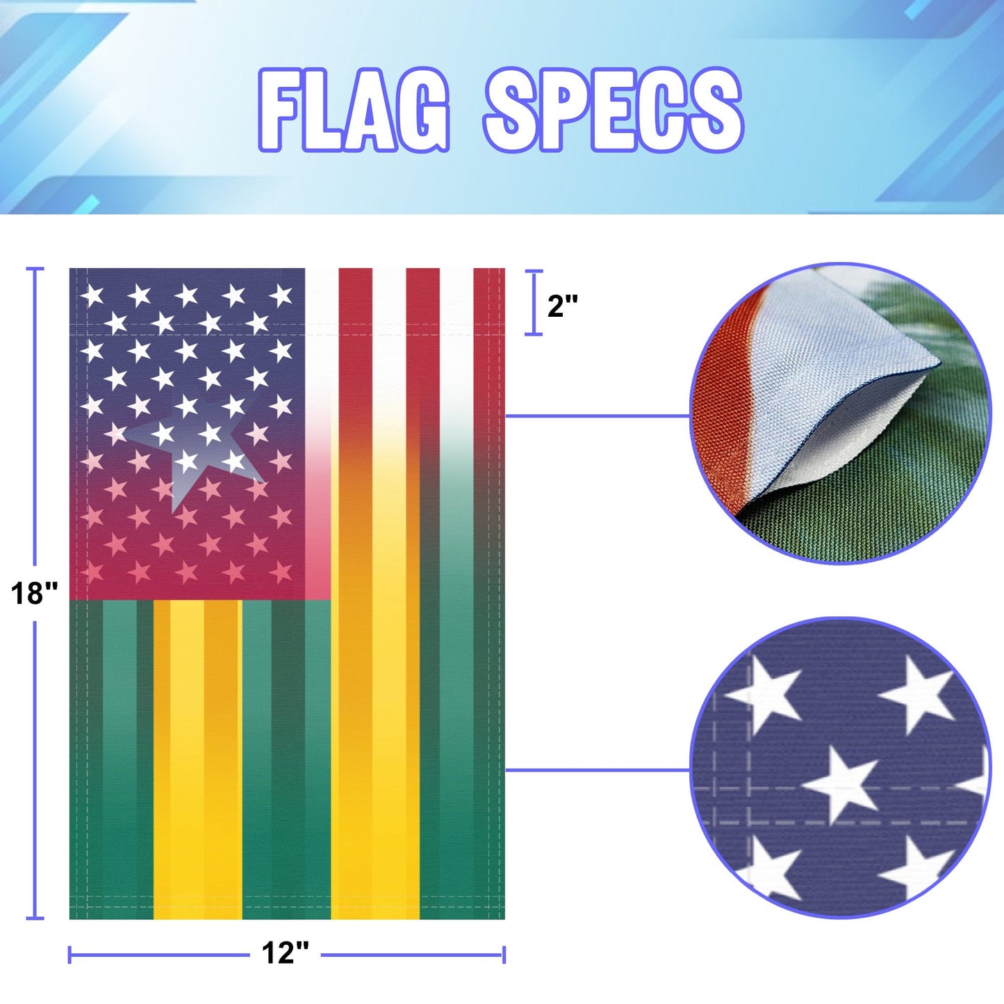 Togolese American Garden Flag
