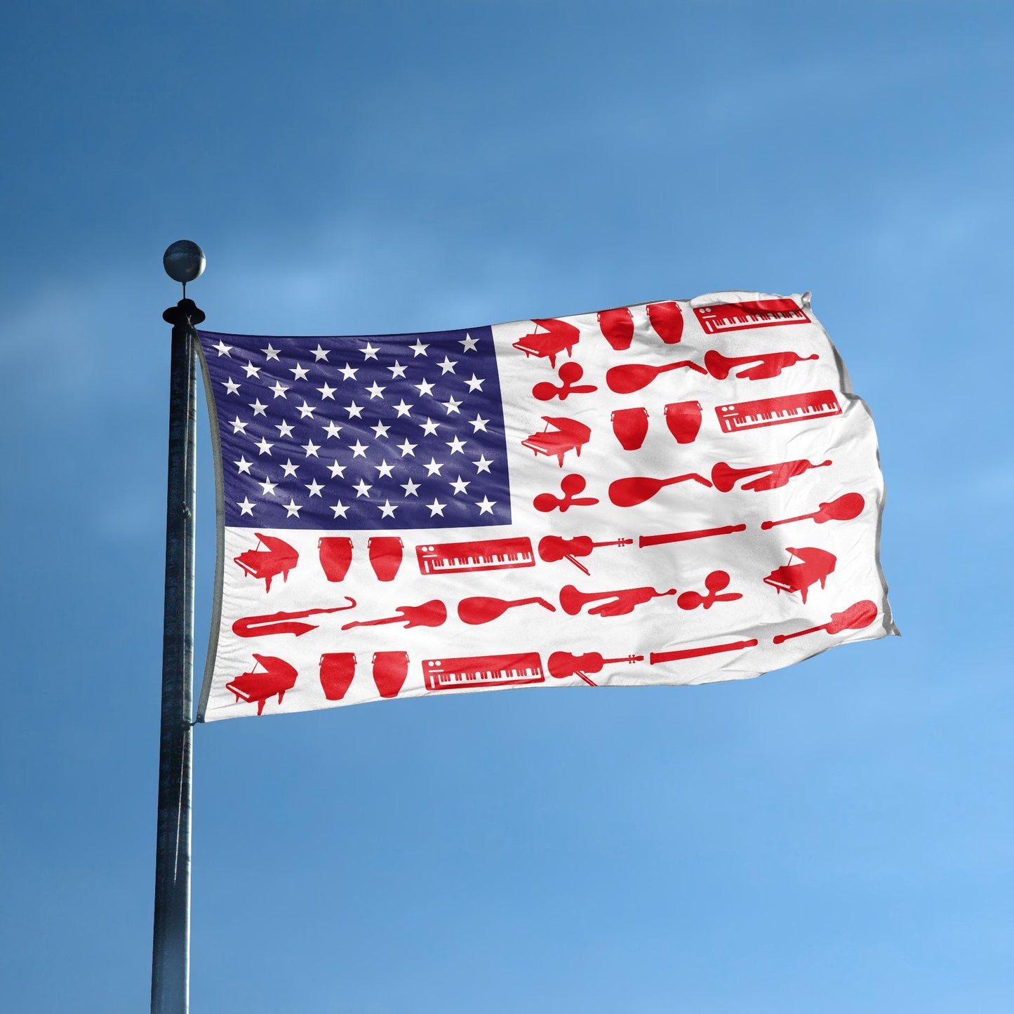 Musical Instruments Stripes American Flag