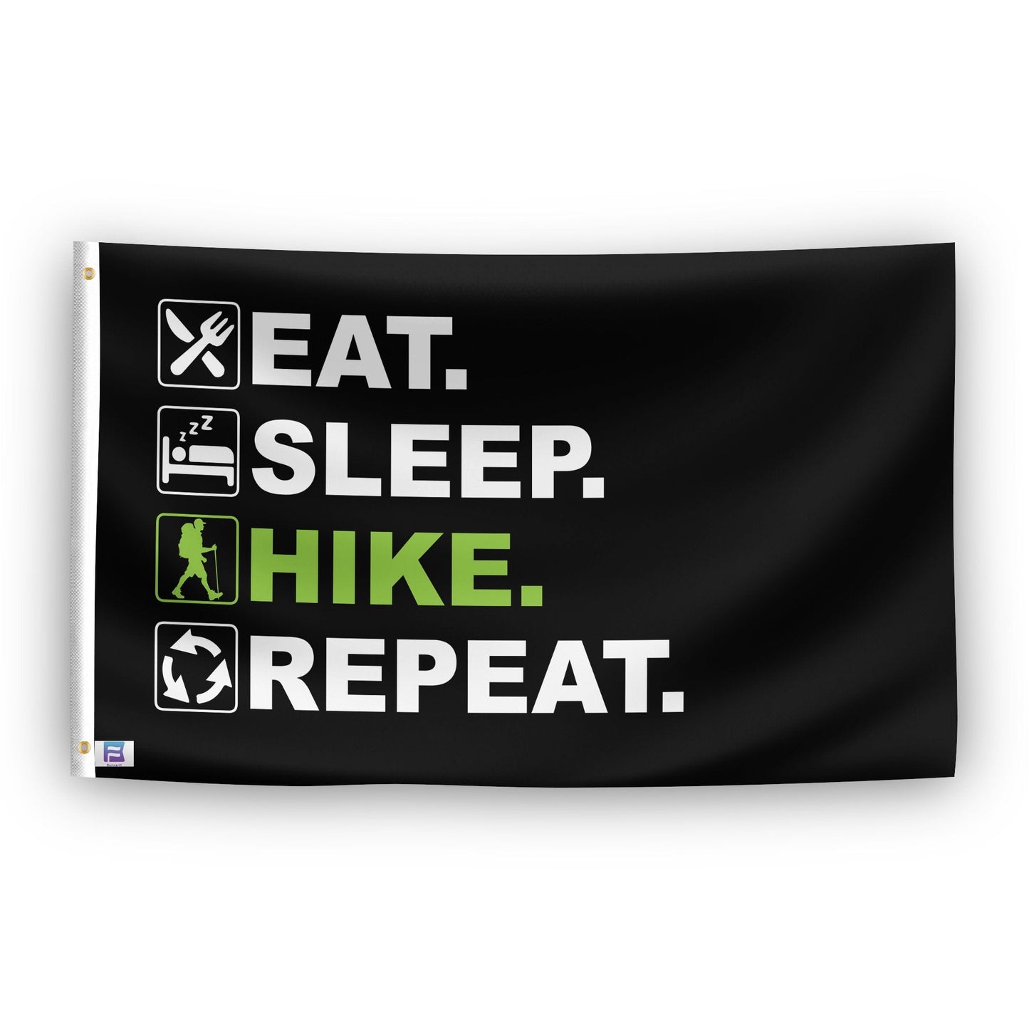 Eat Sleep Hike Repeat Flag