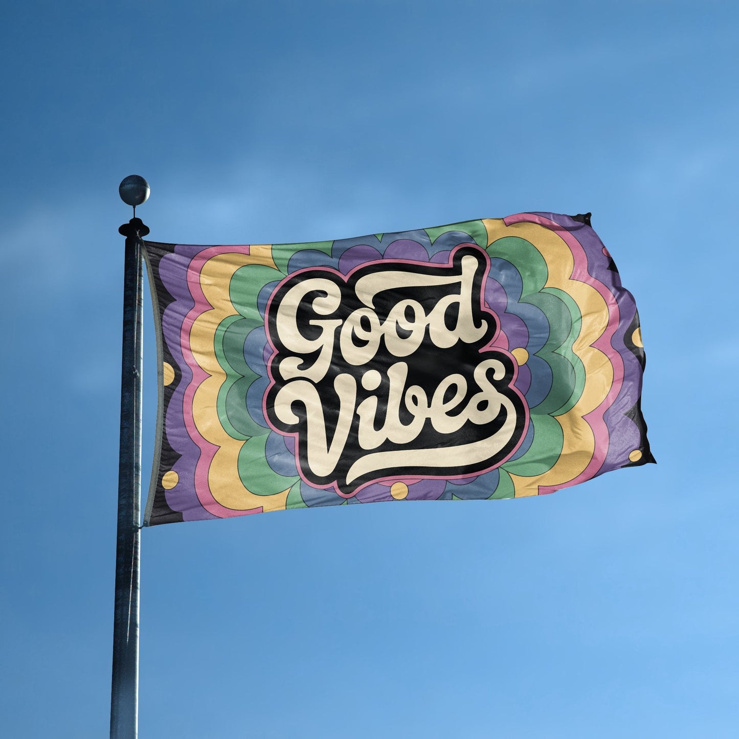 Good Vibes 70s Style Flag