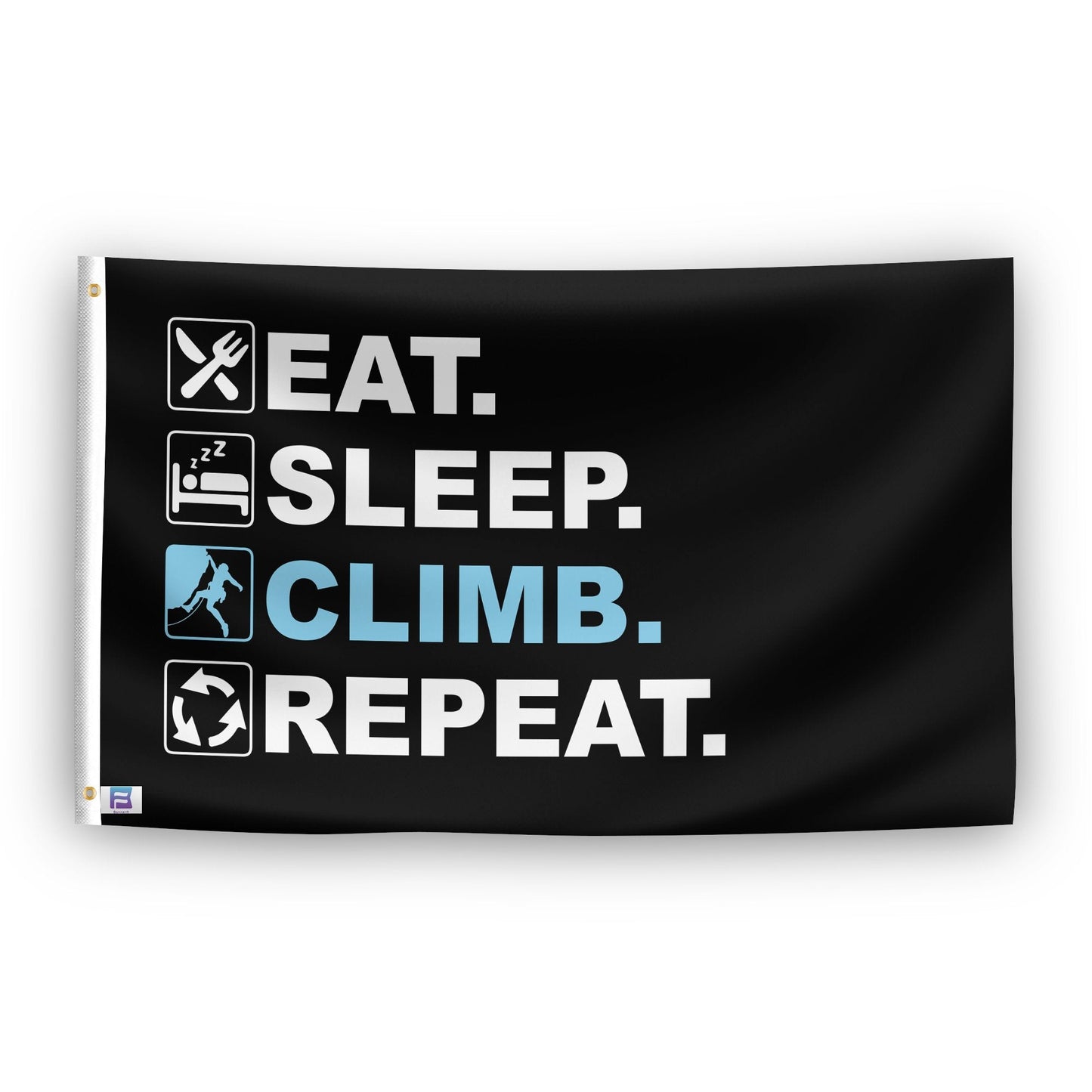 Eat Sleep Climb Repeat Flag