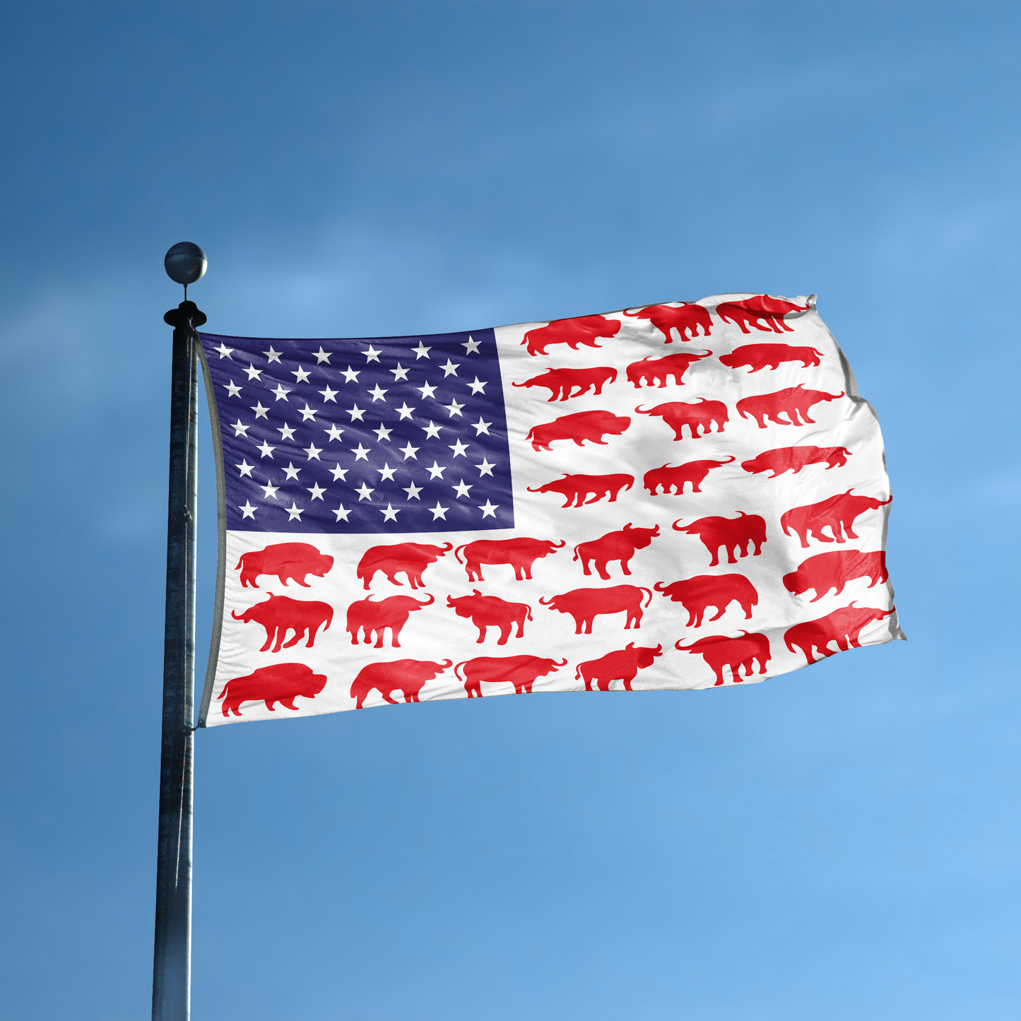 Bison Stripes American Flag