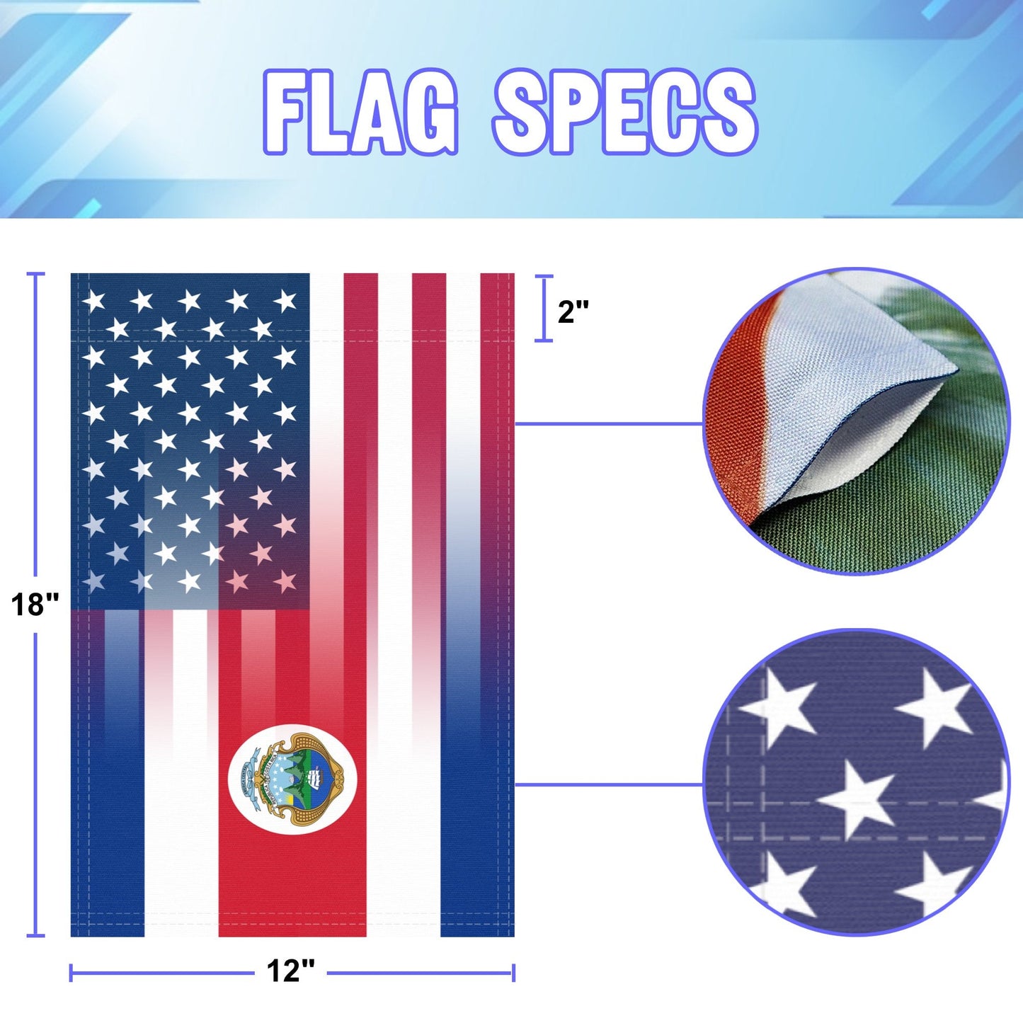 Costa Rican American Garden Flag